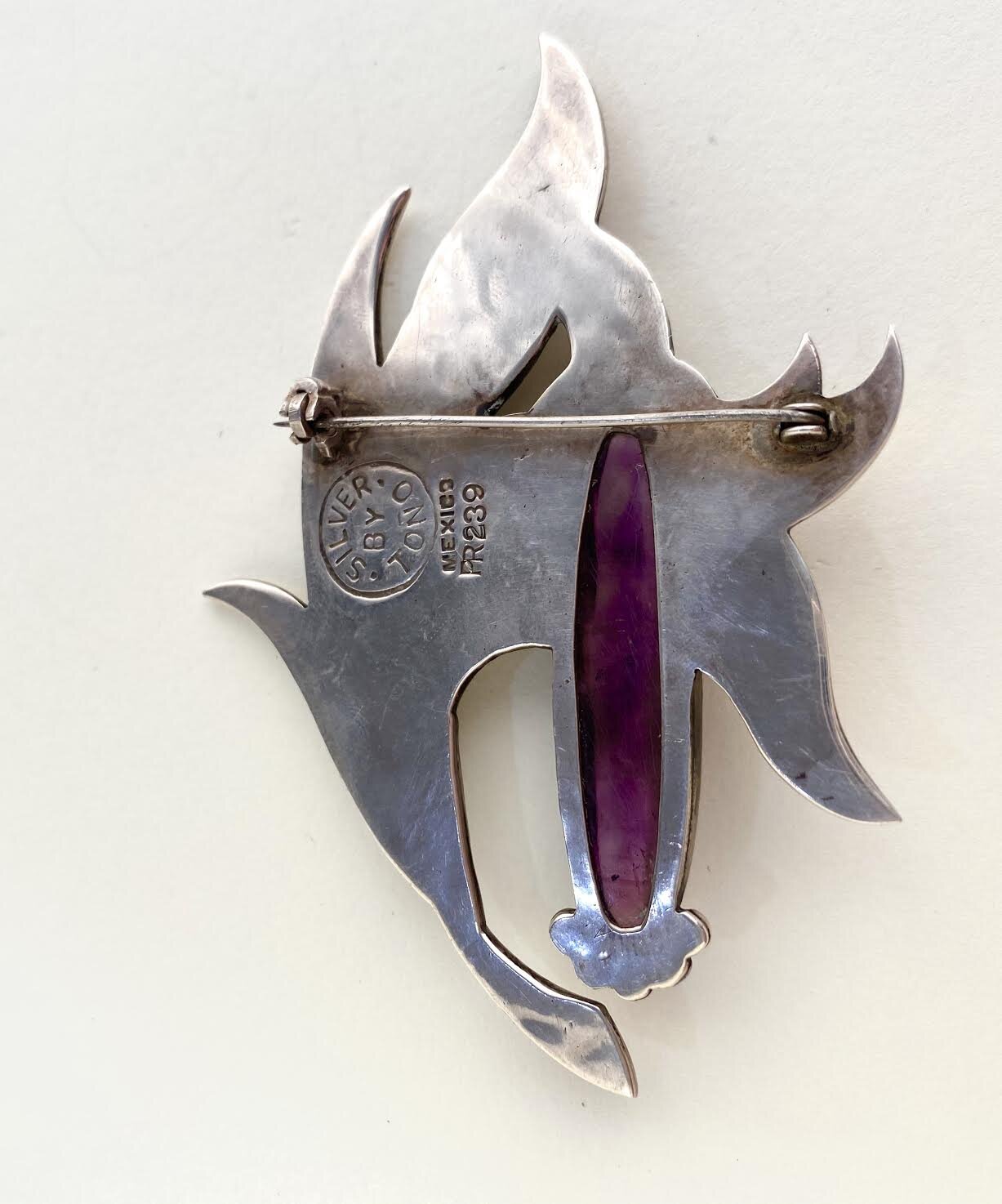 Antonio Pineda Silver Amethyst Brooch