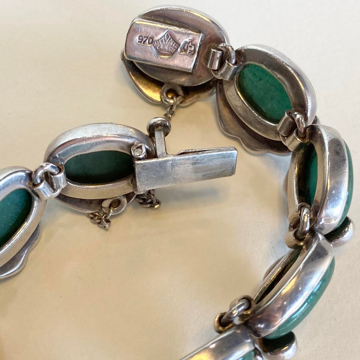 Antonio Pineda Silver and Aventurine Quartz Bracelet