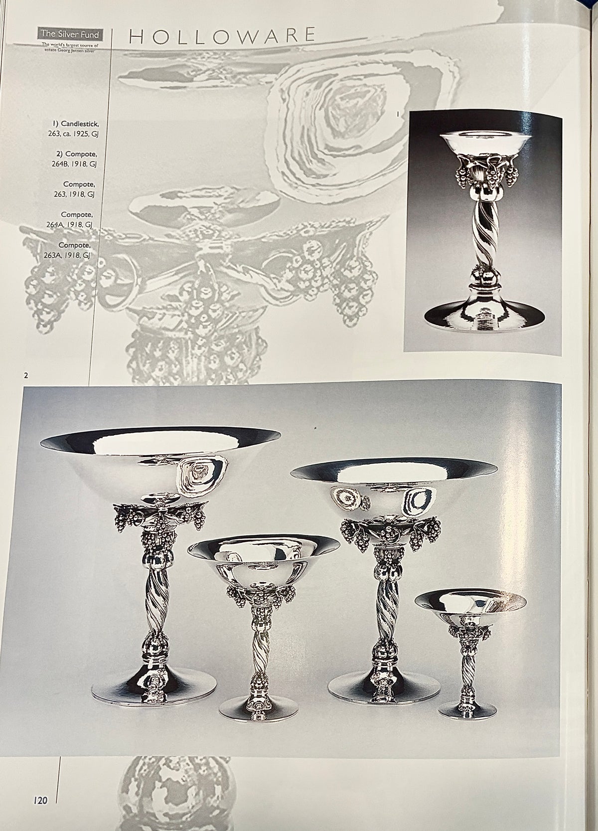 Estate Vintage Georg Jensen Sterling Silver Small Grape Compote No 263A