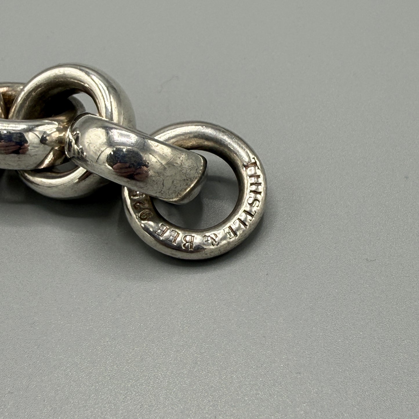 Estate Sterling Silver Chunky Round Link Bracelet by Thistle & Bee