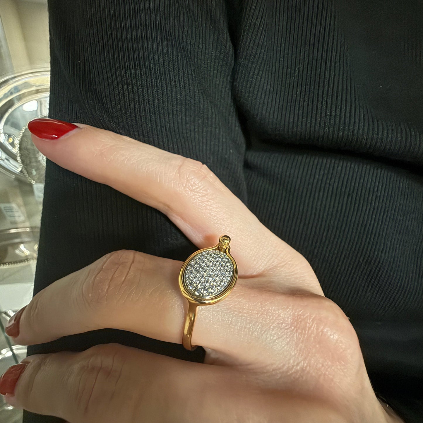 New Georg Jensen 18KT Rose and White Gold Savannah Ring No 1506B by Vivianna Torun