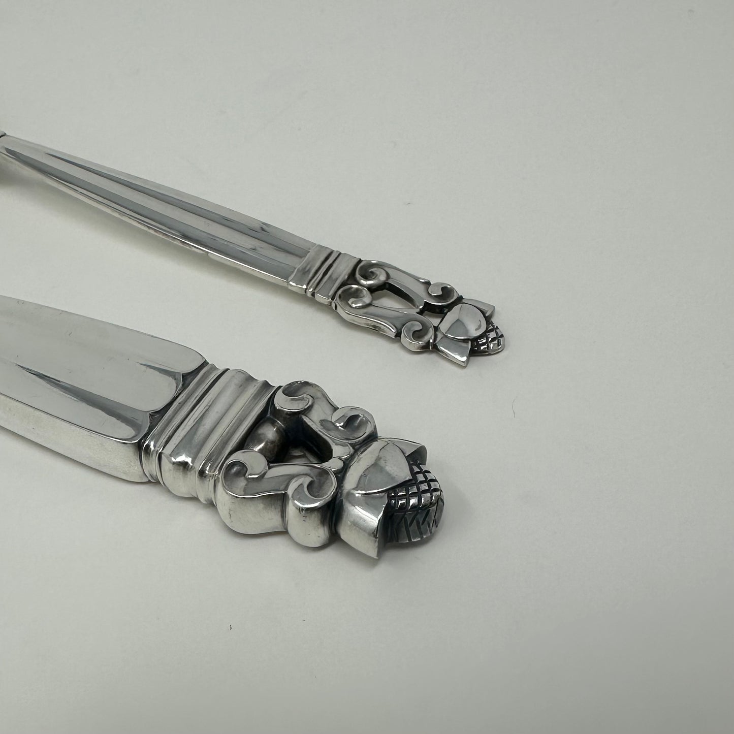 Estate Sterling Silver "Acorn" by Georg Jensen Service of 8