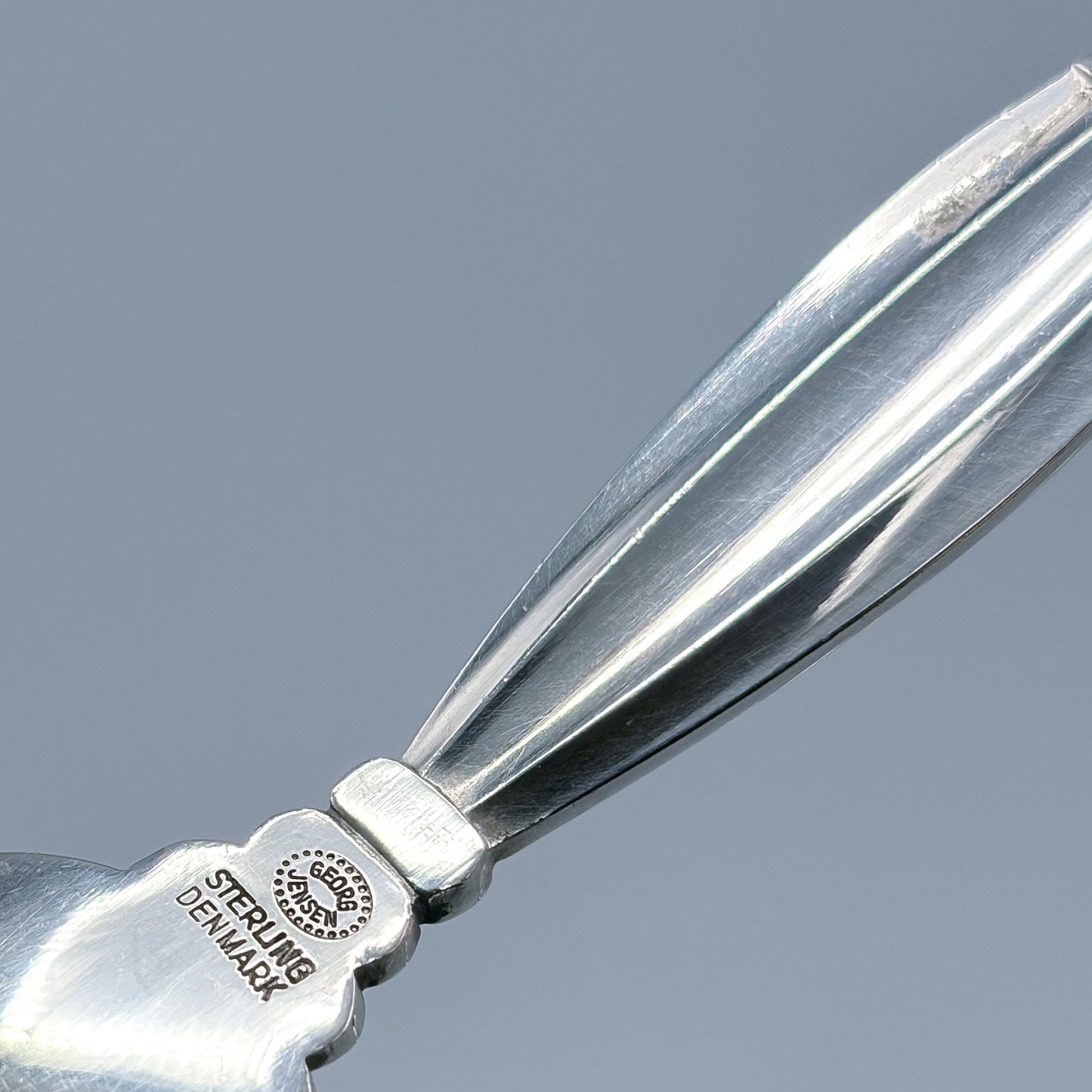 Estate Georg Jensen Sterling Silver "Acorn" Small Two Tine Cold Meat Fork