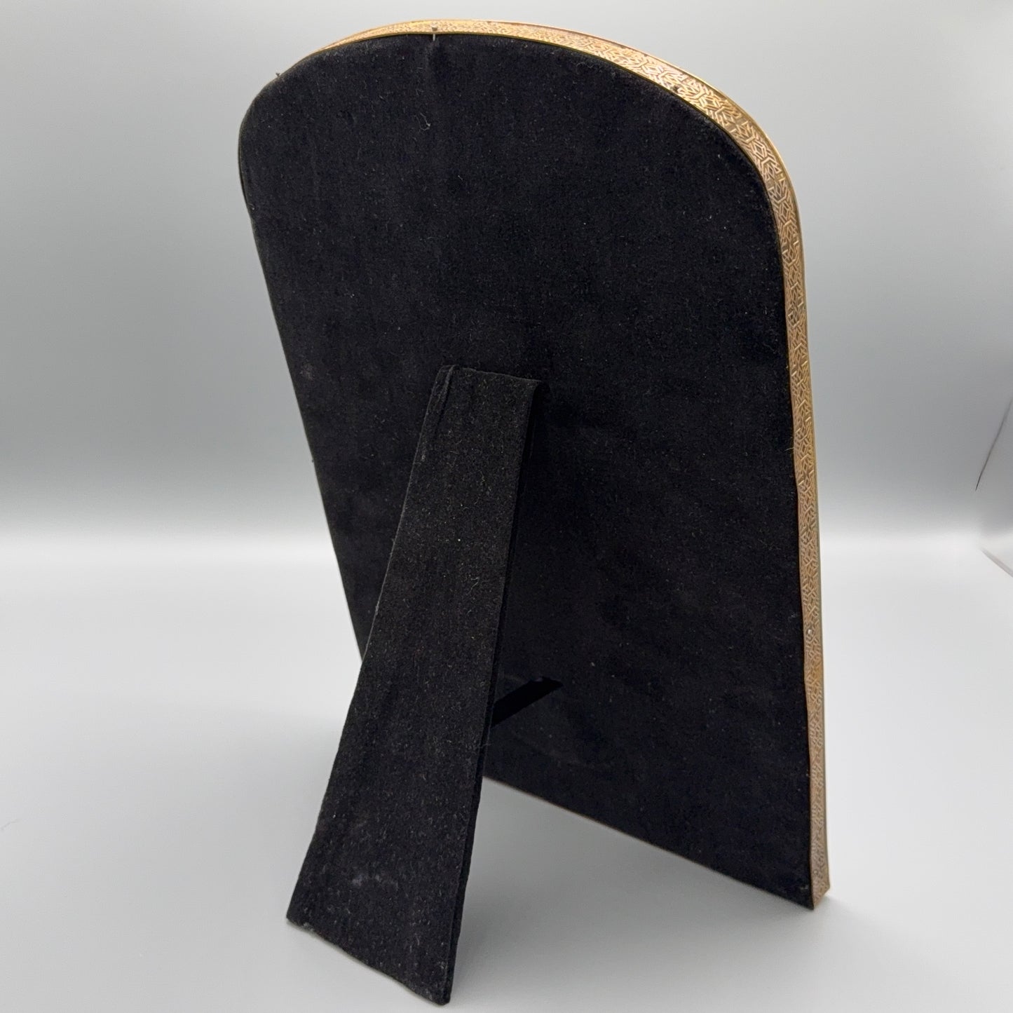 Estate French Bronze and Jade Medallion Picture Frame