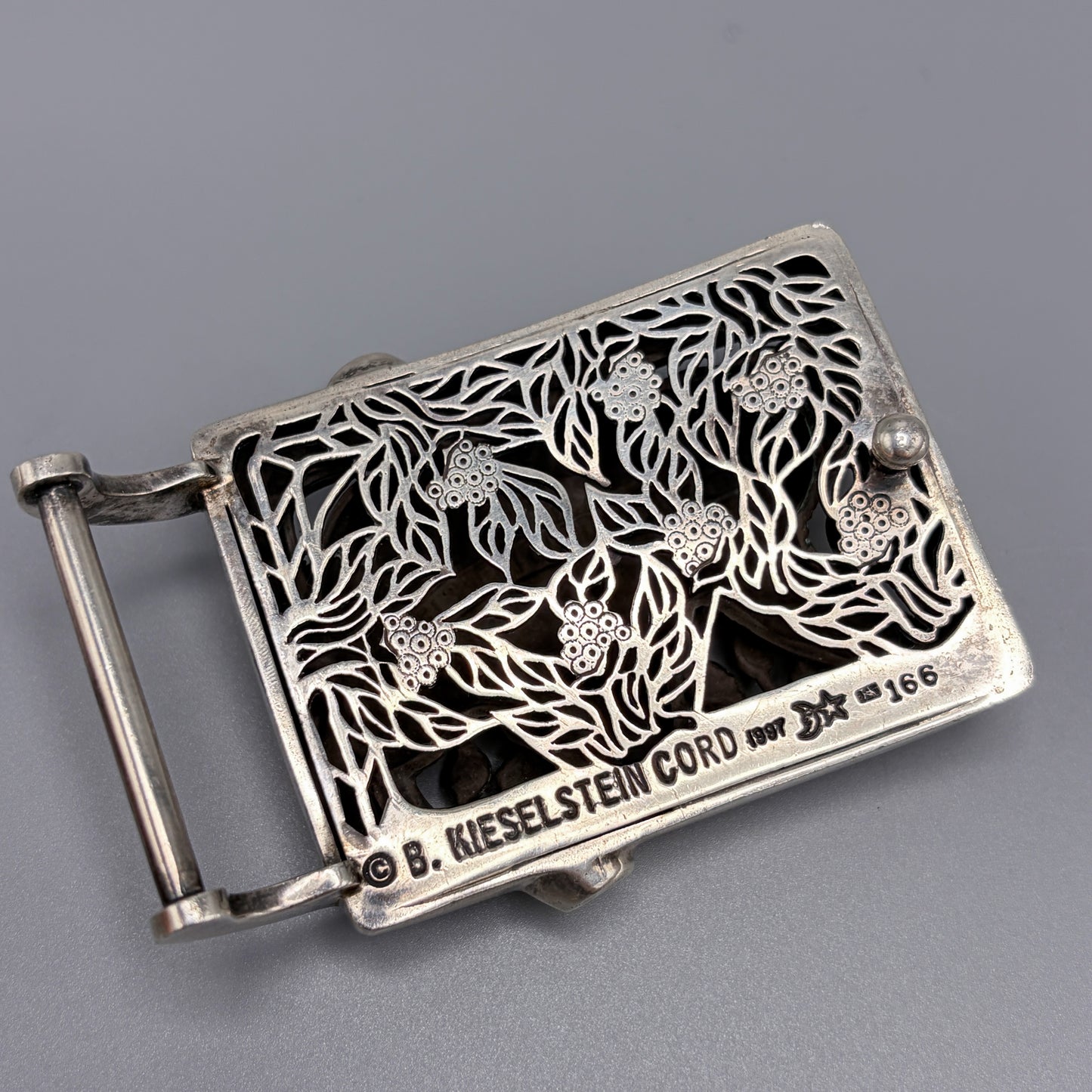Estate Sterling Silver Bear Buckle by B.Kieselstein Cord