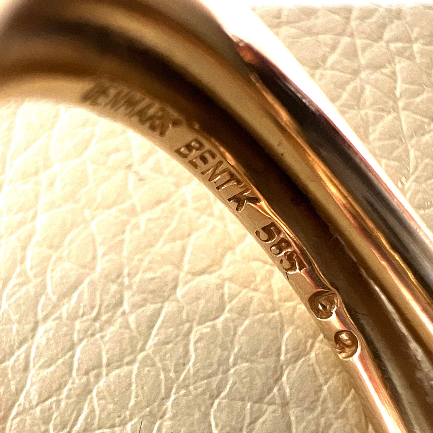 ESTATE 14K Rose Gold and Amethyst Modernist Ring by Bent Knudsen