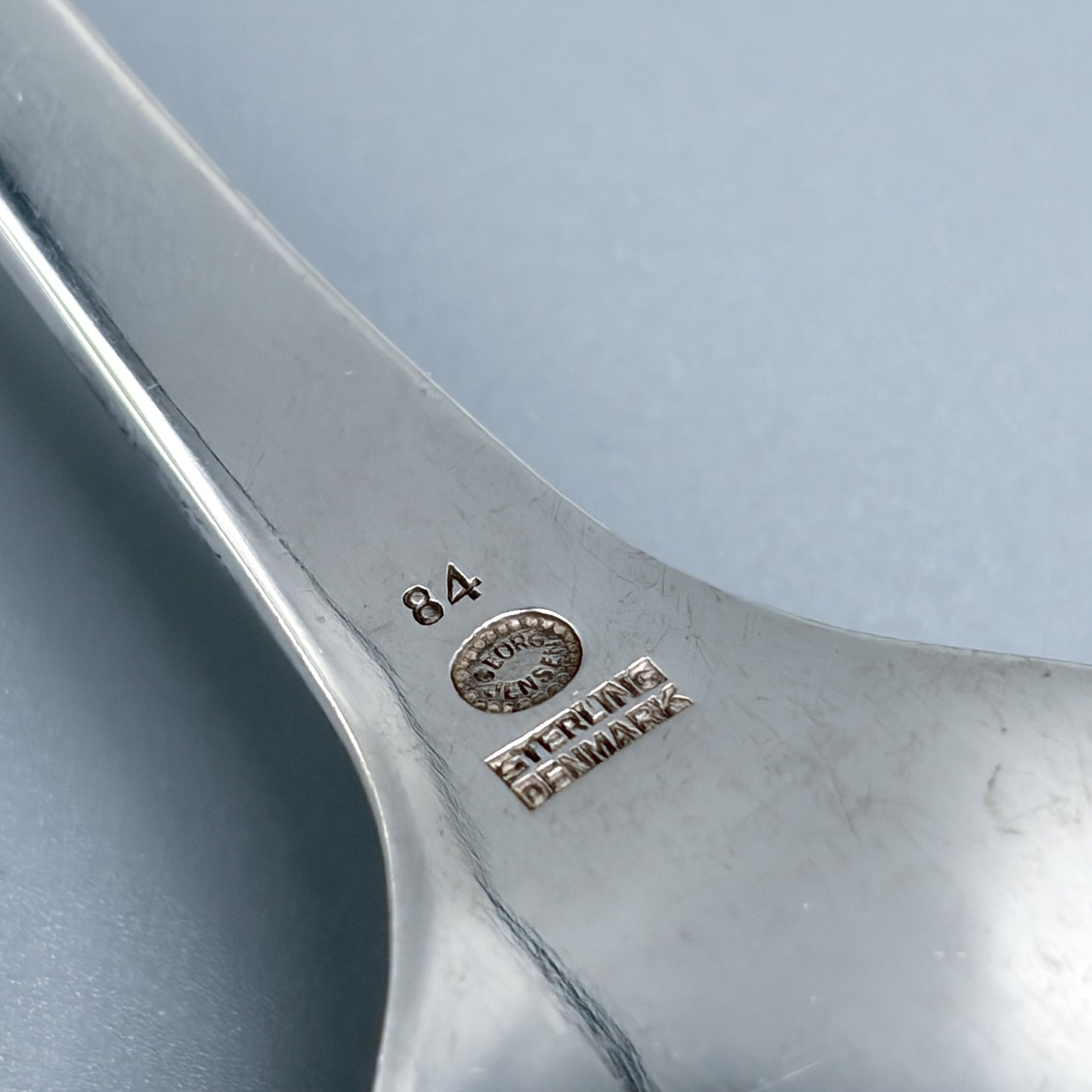 Estate Georg Jensen Sterling Silver "Blossom" Four Tine Serving Fork No 84