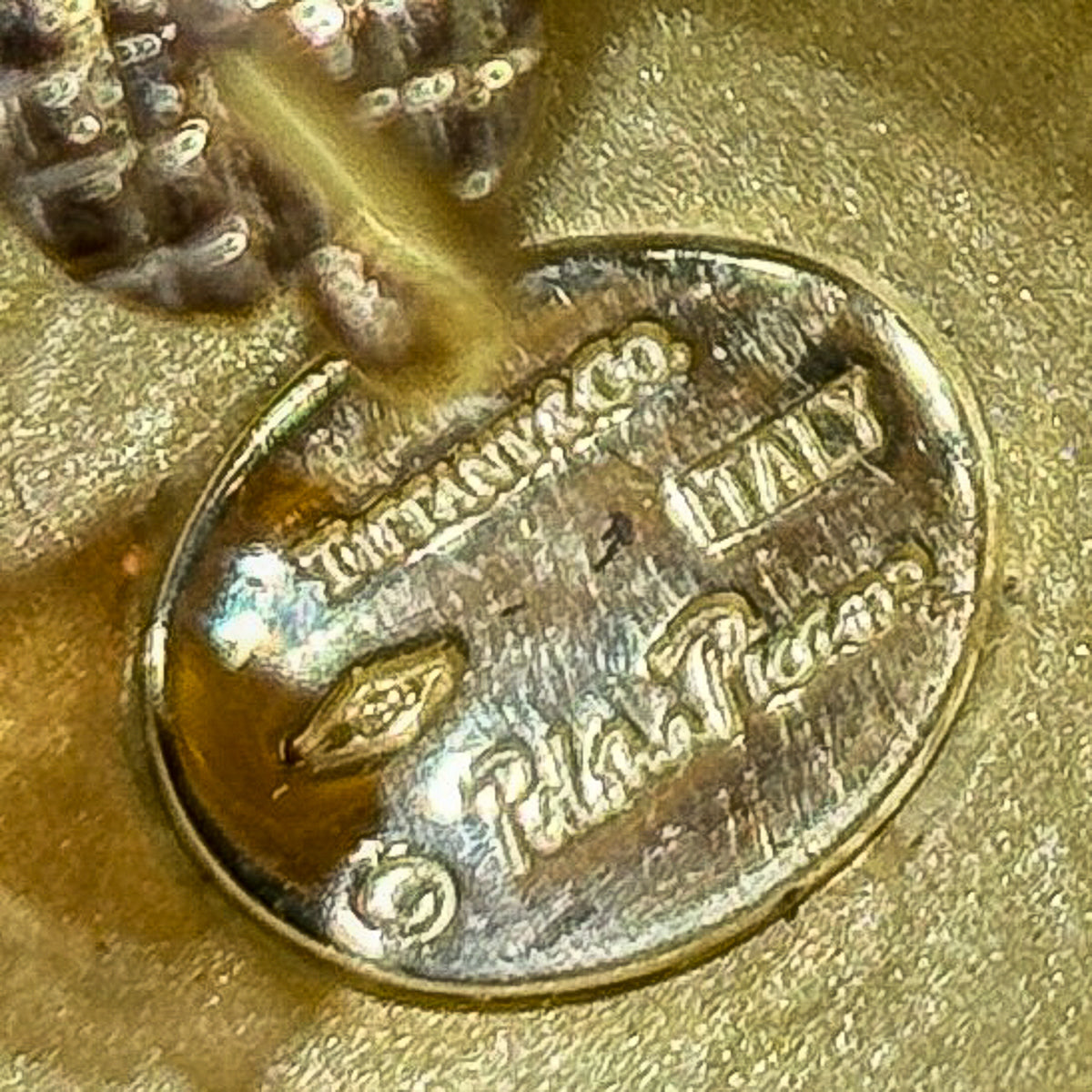 Estate Tiffany & Co. 18K Gold Hand Hammered Omega Back Earrings with Post by Paloma Picasso