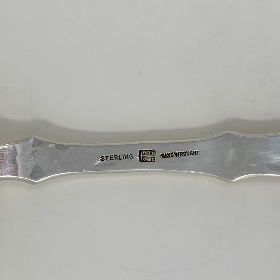 Estate Peer Smed Handwrought Sterling Silver Salad Fork & Spoon Set "Cornucopia" (2)