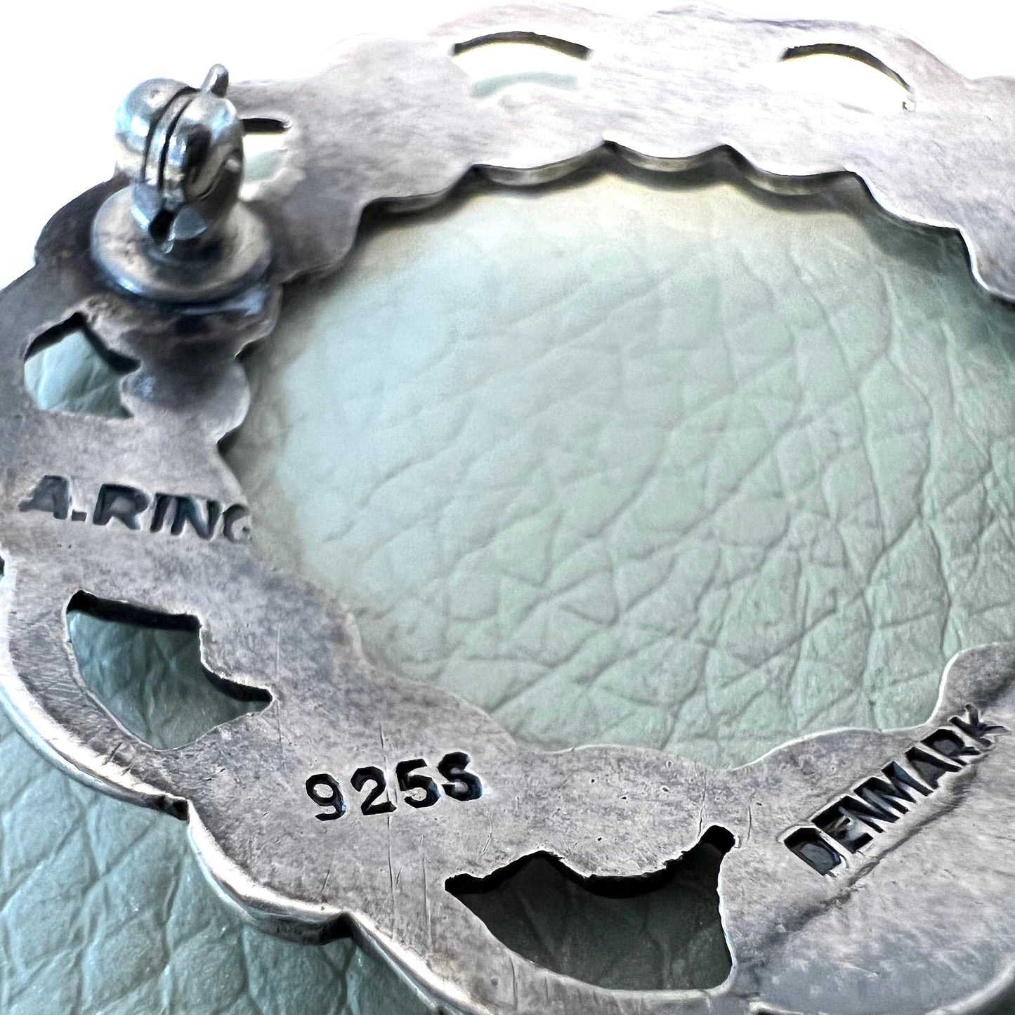 Estate A. Ring Copenhagen Sterling Silver Denmark Small Art Nouveau Wreath Brooch From 1940