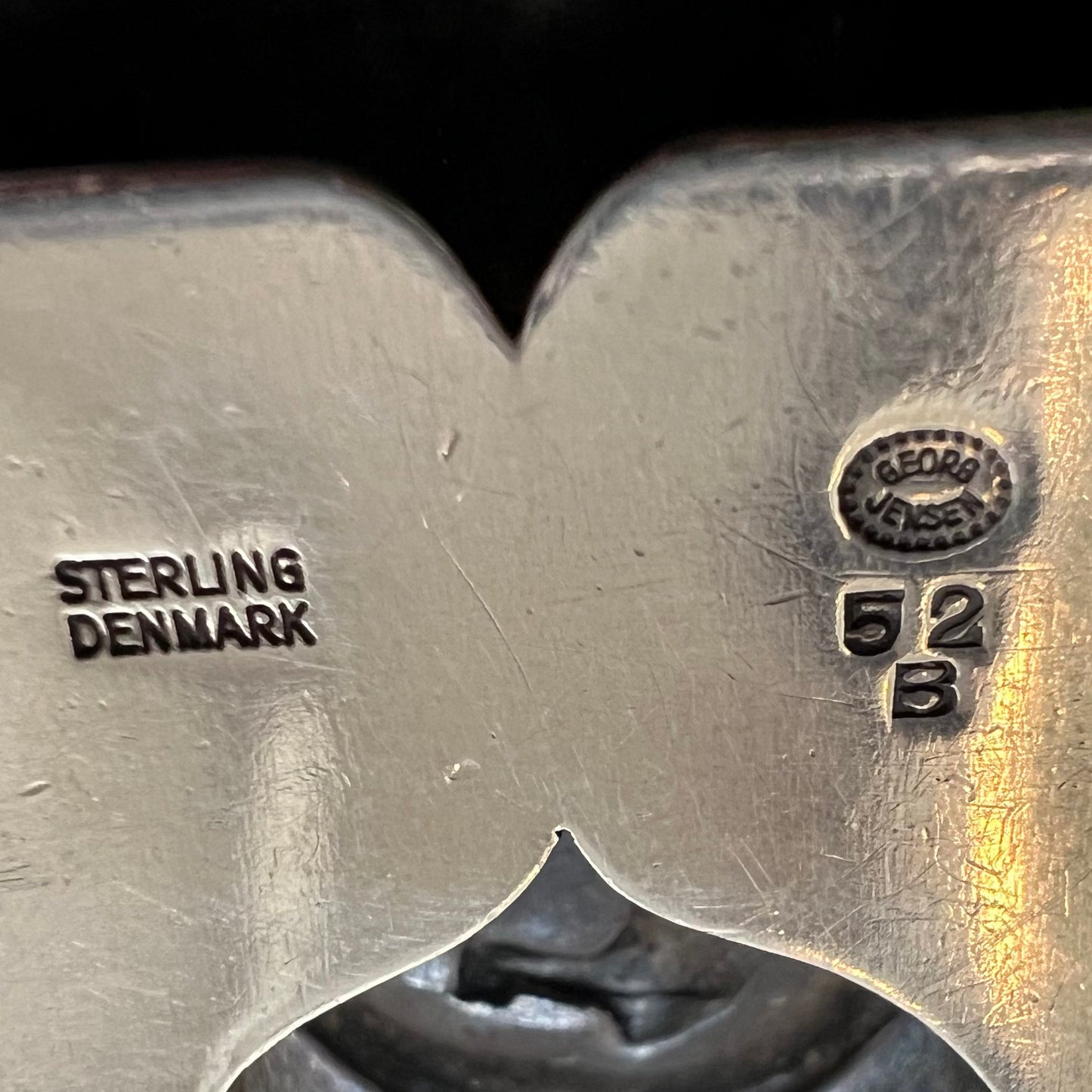 Estate Georg Jensen Sterling Silver Belt Buckle Viking Ship No. 52B