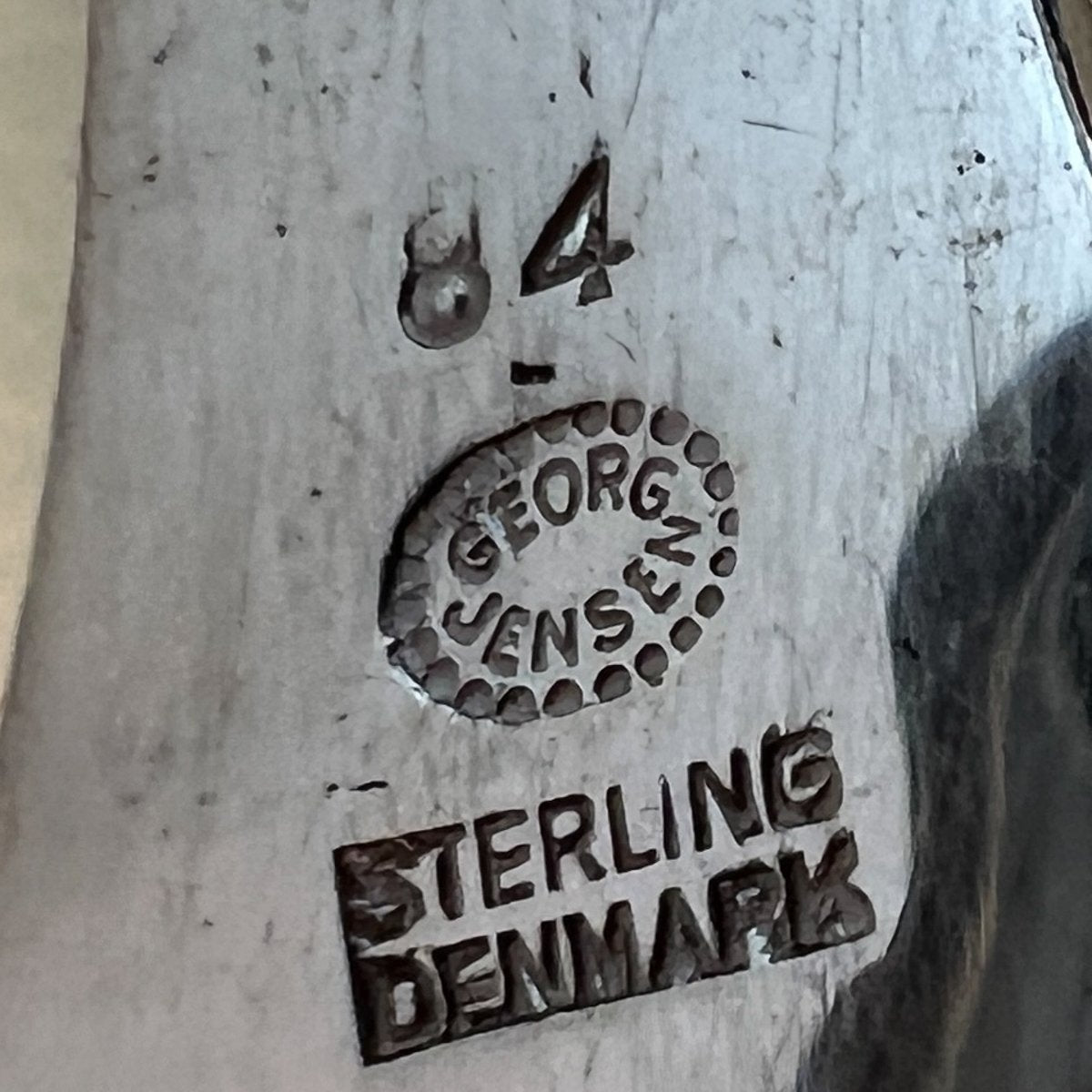 Estate Georg Jensen Sterling Silver "Blossom" 2 Tine Cold Meat Fork No. 84