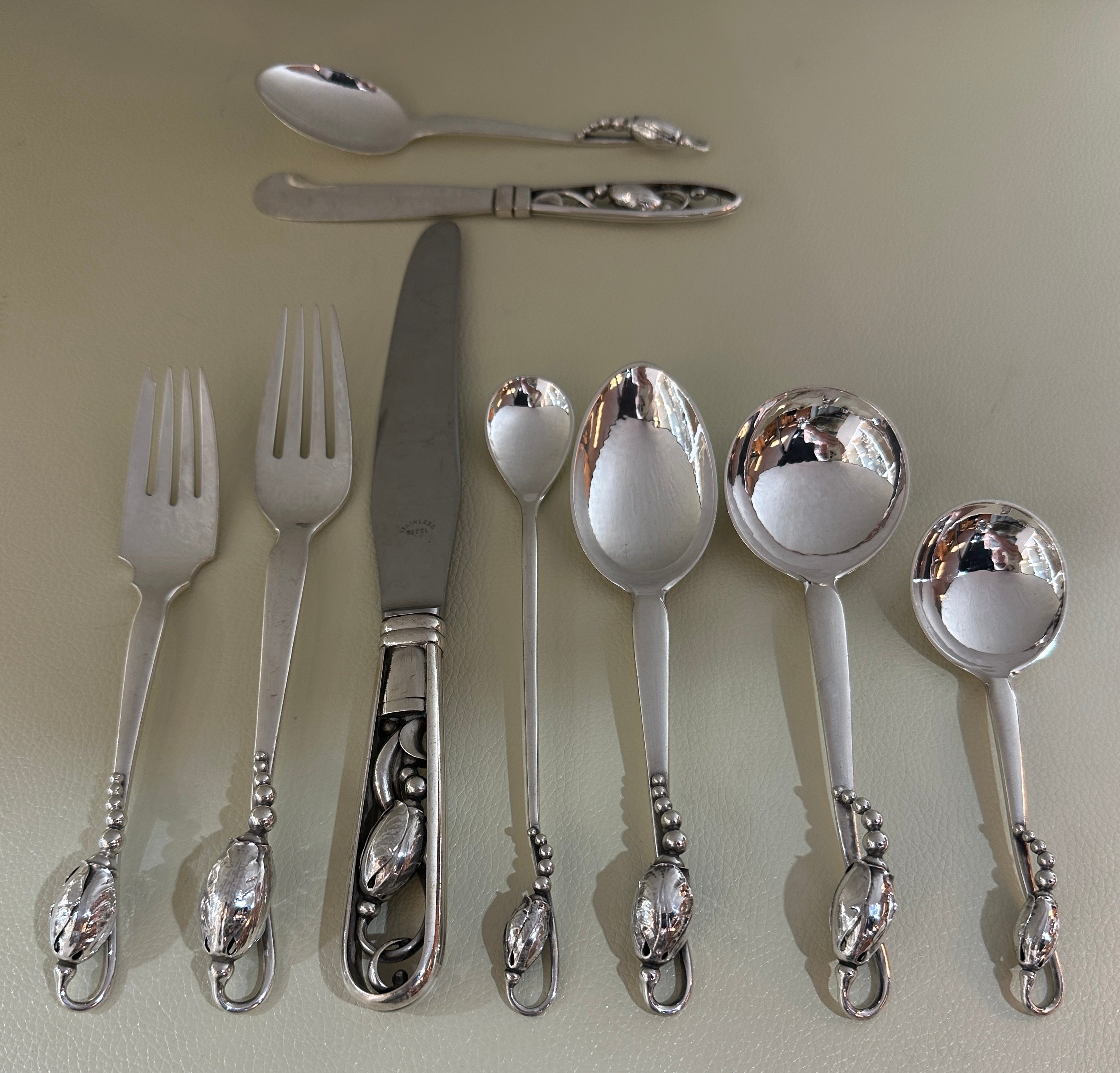 Estate Georg Jensen Sterling Silver Flatware in the 