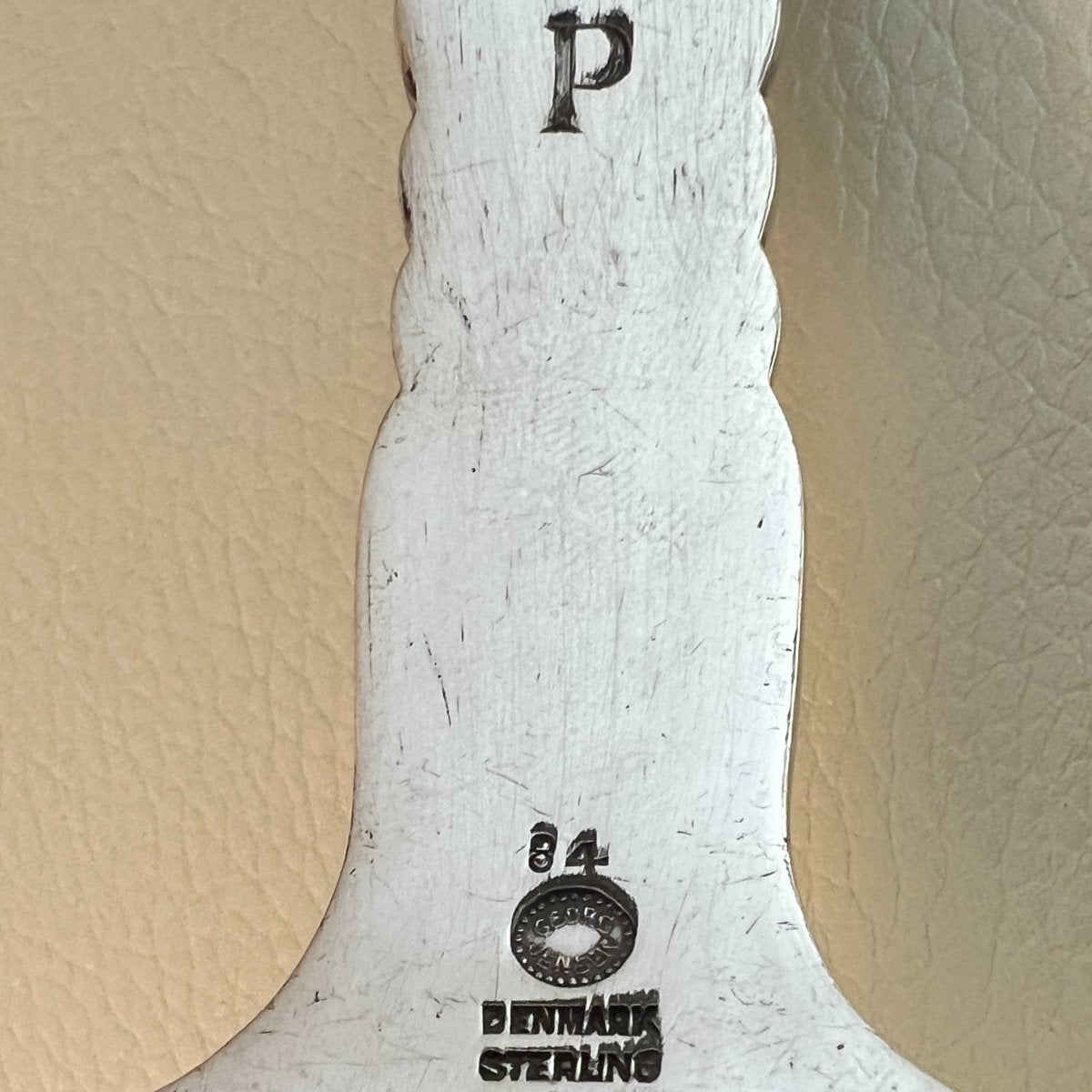 Estate Georg Jensen Sterling Silver "Blossom" 2 Piece Fish Server & Fork Set Pierced with Dolphins No. 84