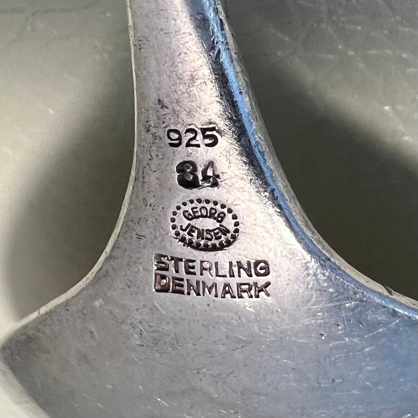 Estate Georg Jensen Sterling Silver "Blossom" Sugar Spoon Design No. 84