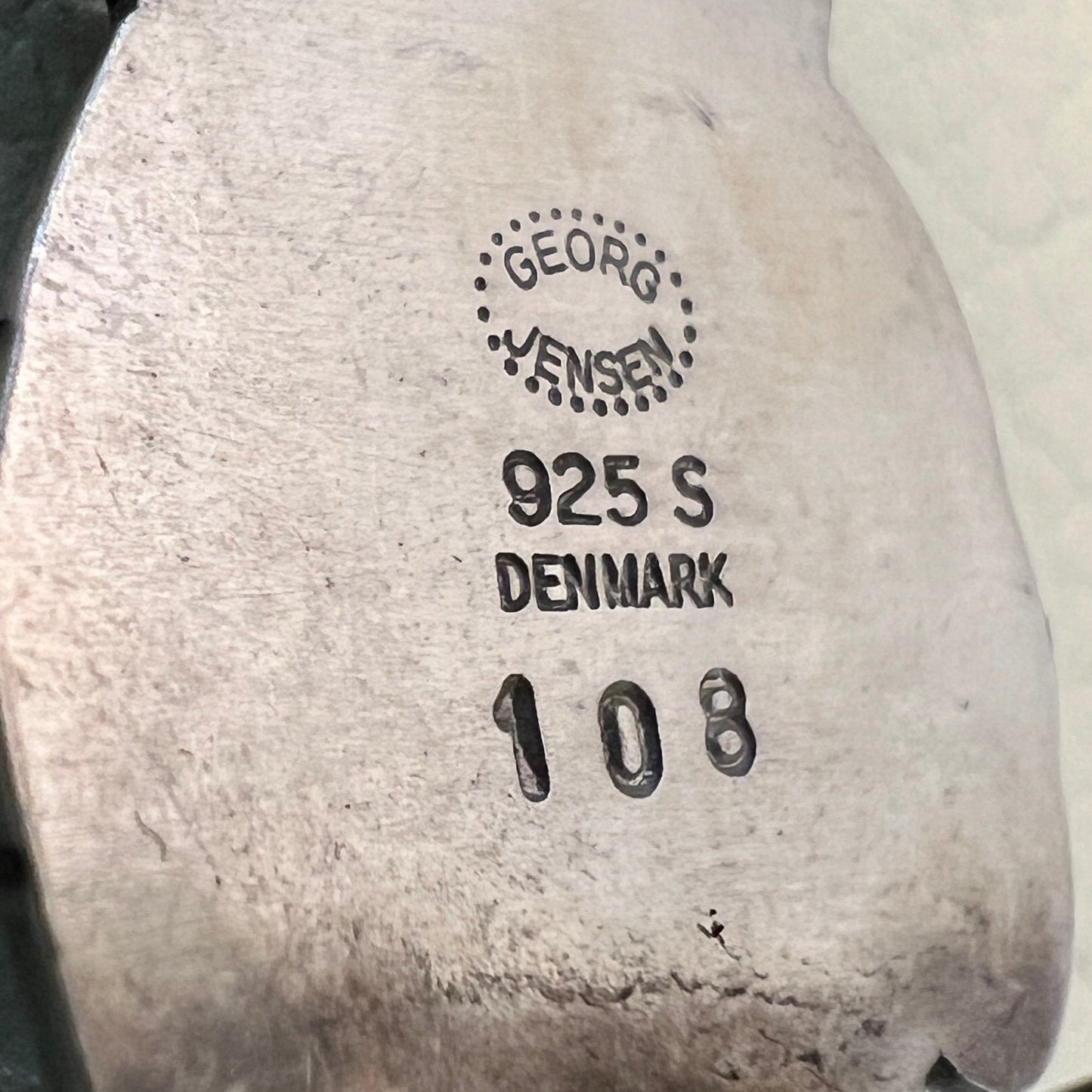 Estate Georg Jensen Sterling Silver Clip-On Earrings with Moonstone No. 108