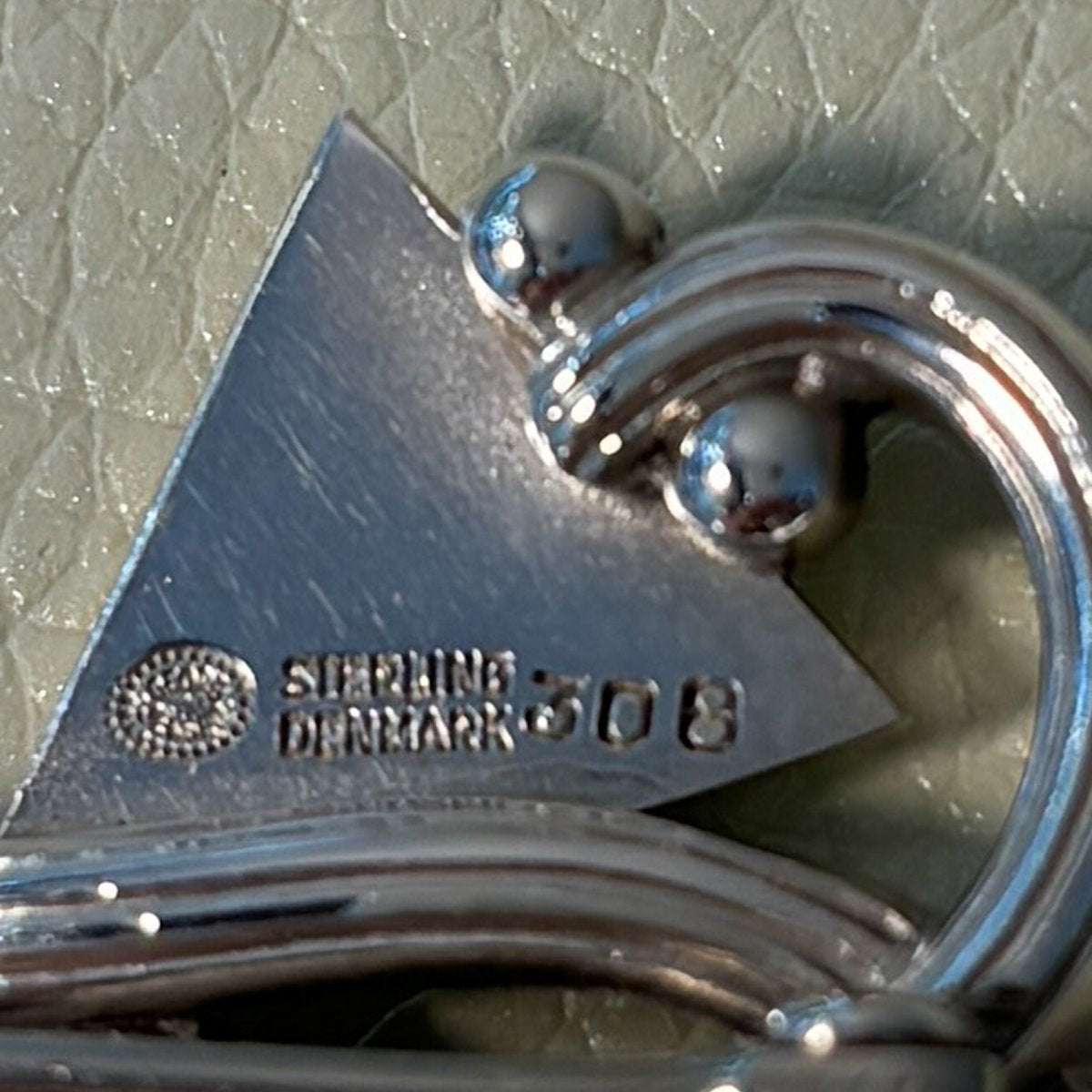 Estate Georg Jensen Sterling Silver Geometric "Triangles" Art Deco Brooch by Jørgen Jensen No. 308