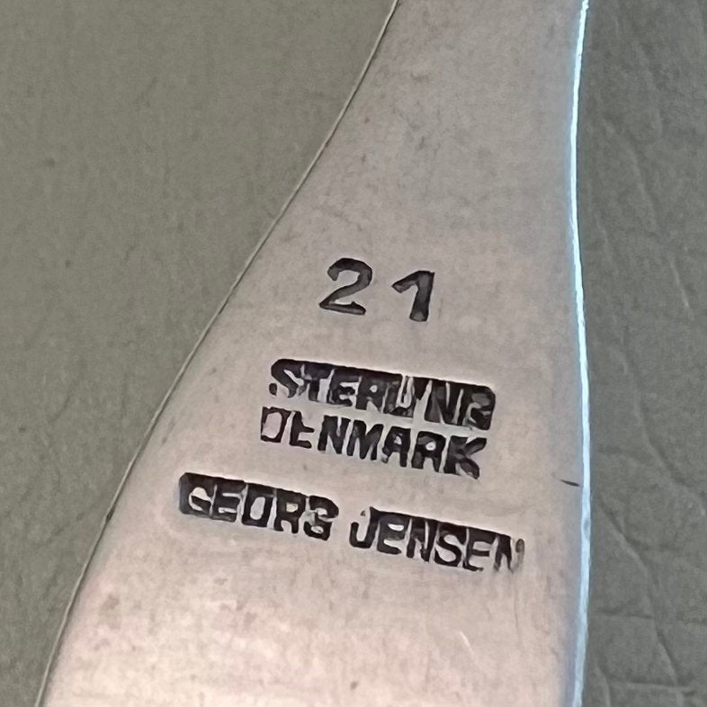 Estate Georg Jensen Sterling Silver "Leaf & Berry" Pickle Fork No. 21