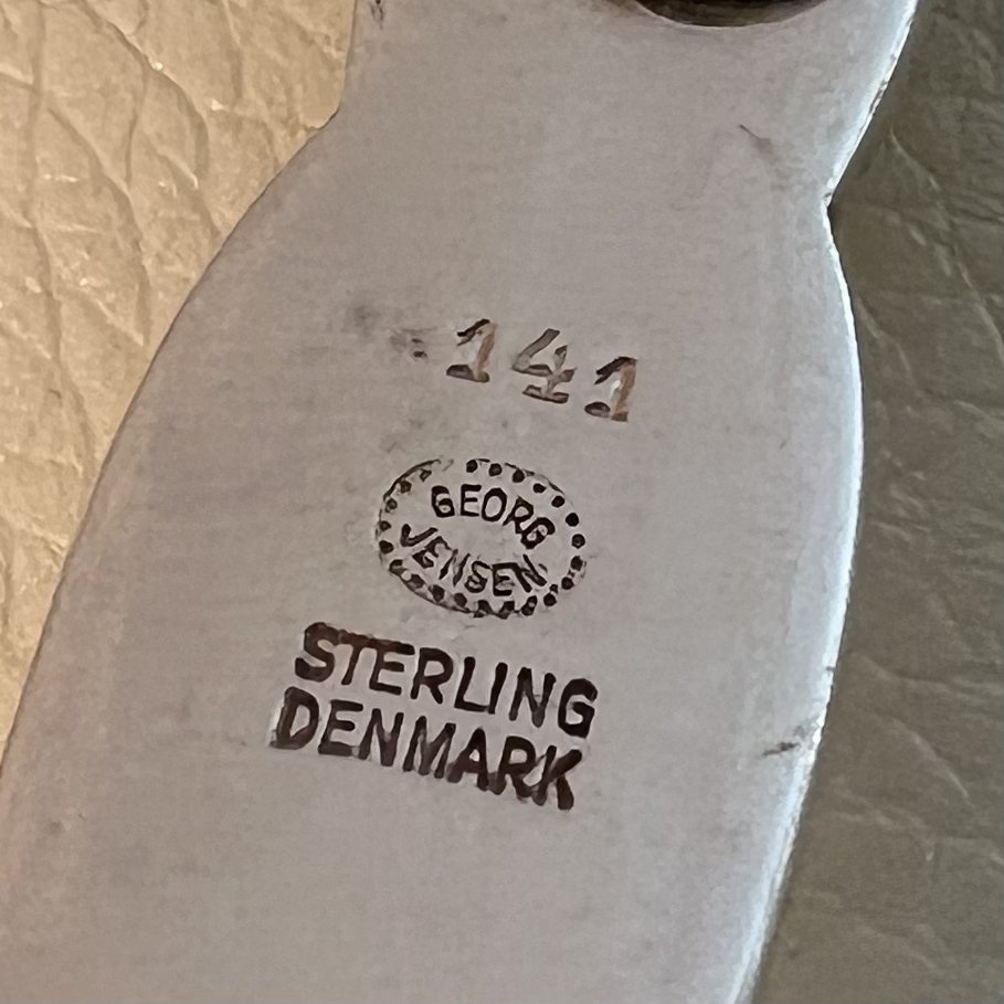 Estate Georg Jensen Sterling Silver "Leaf & Berry" Serving Fork No. 141