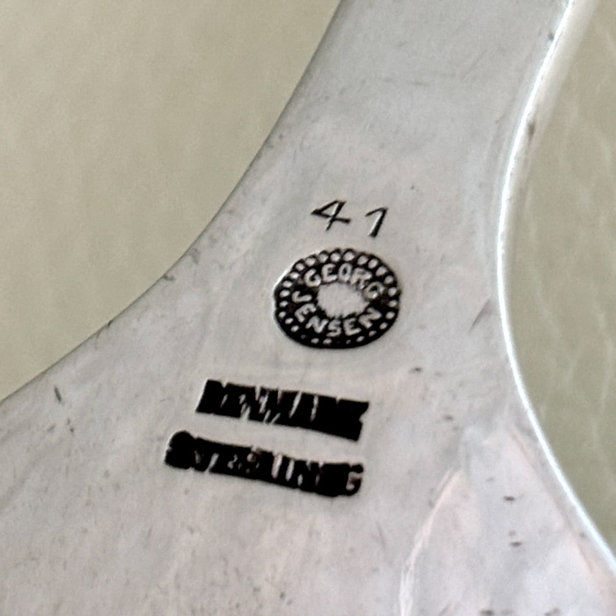 Estate Georg Jensen Sterling Silver Ornamental Spoon No. 41 (7.5 Inches Long)