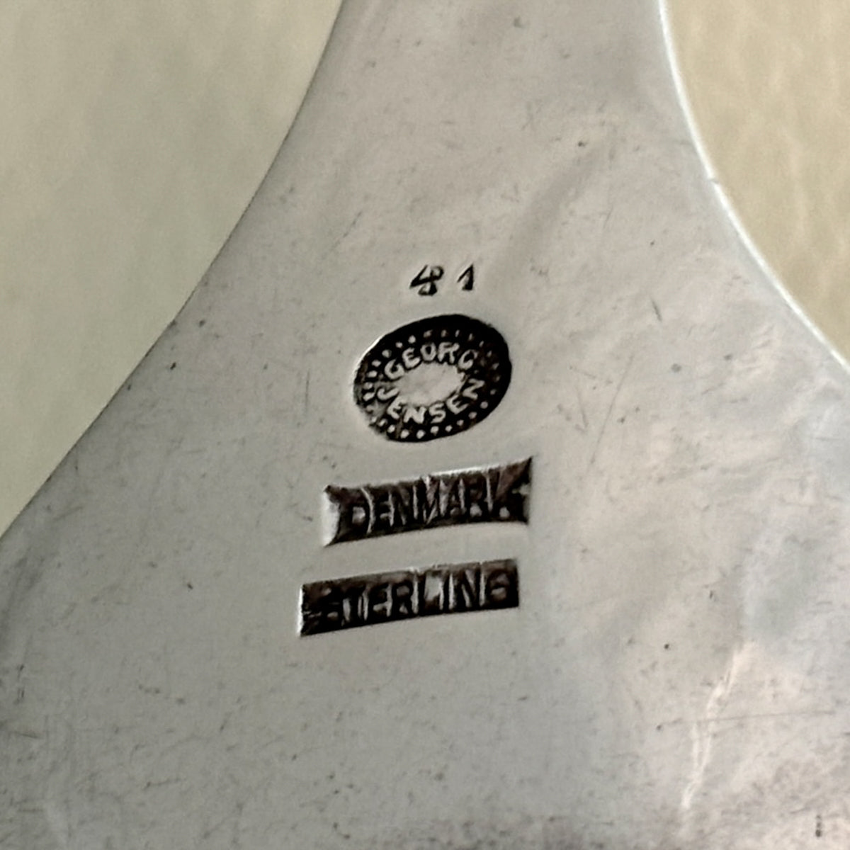 Estate Georg Jensen Sterling Silver Ornamental Spoon No. 41 (8 Inches Long)