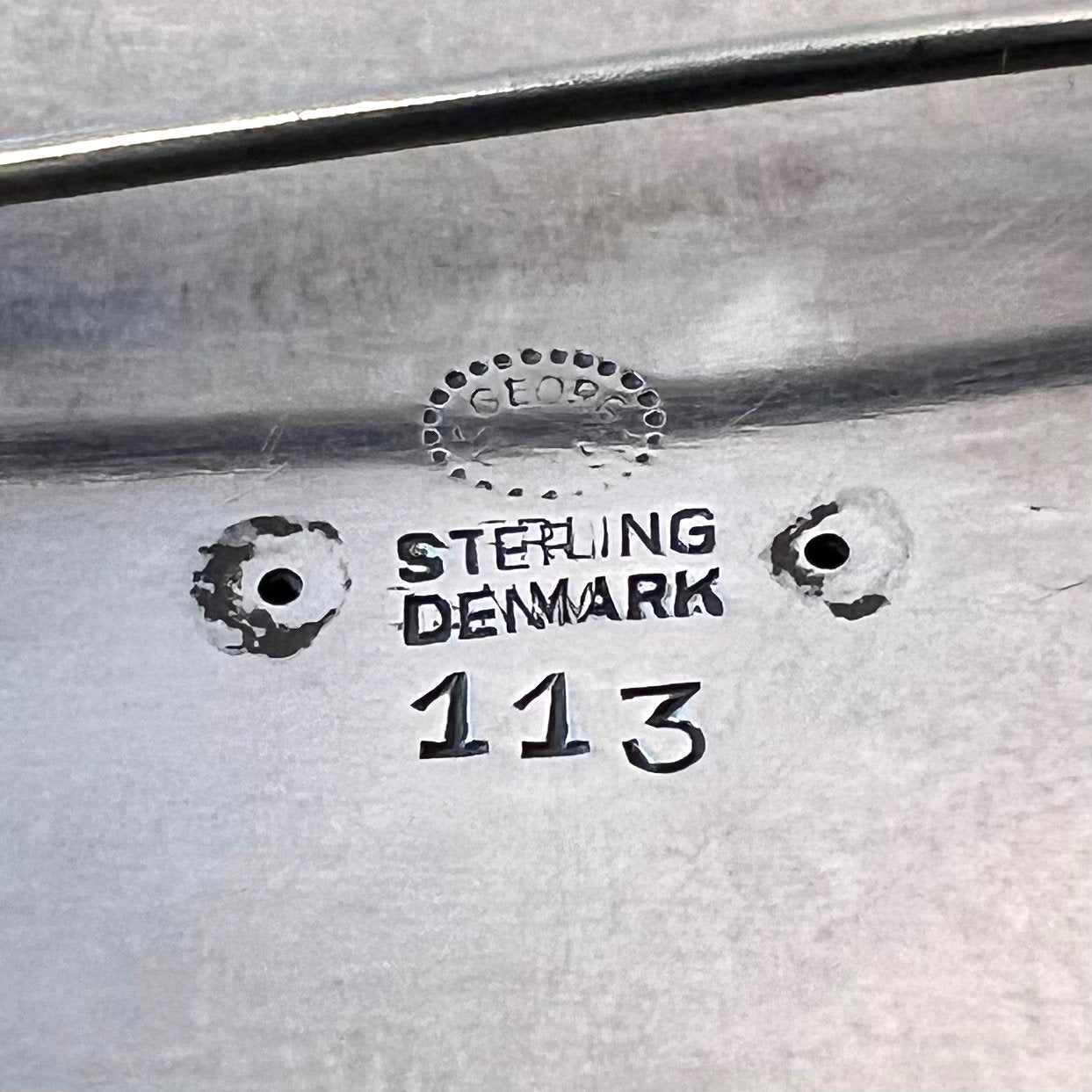 Estate Georg Jensen Sterling Silver Pansy Brooch All Silver No. 113