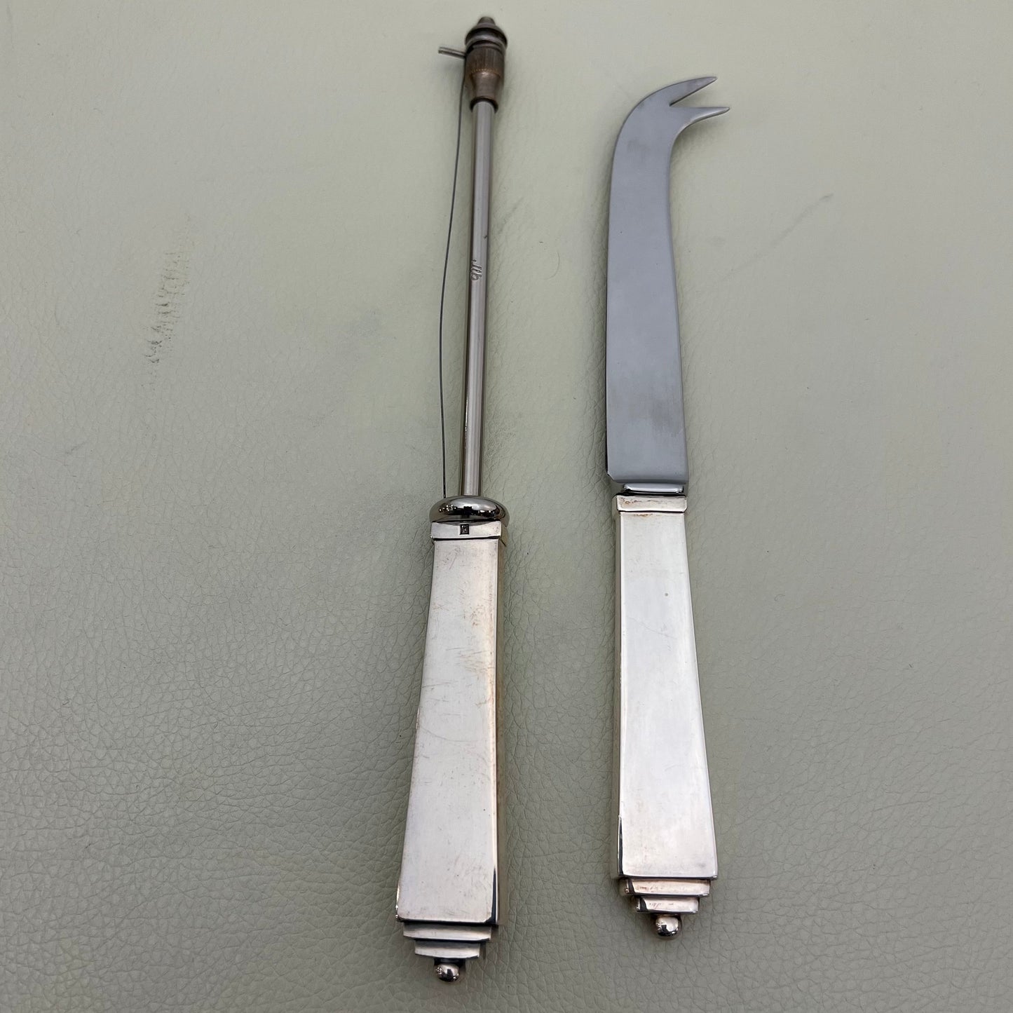 Estate Georg Jensen Silver Plated "Pyramid" Cheese Knife