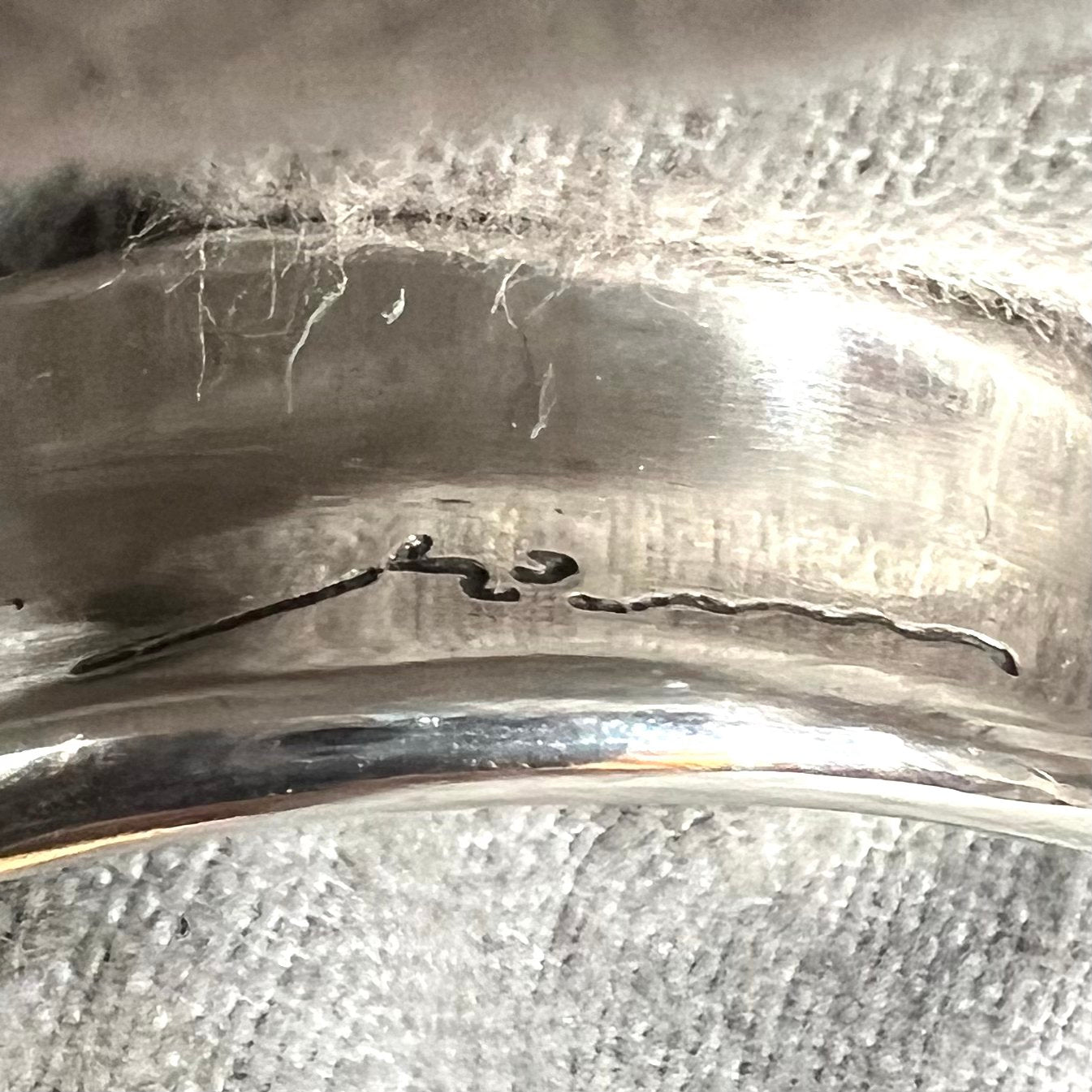 Estate Georg Jensen Sterling Silver Wide Modernist Bracelet by Minas Spiridis No. 399