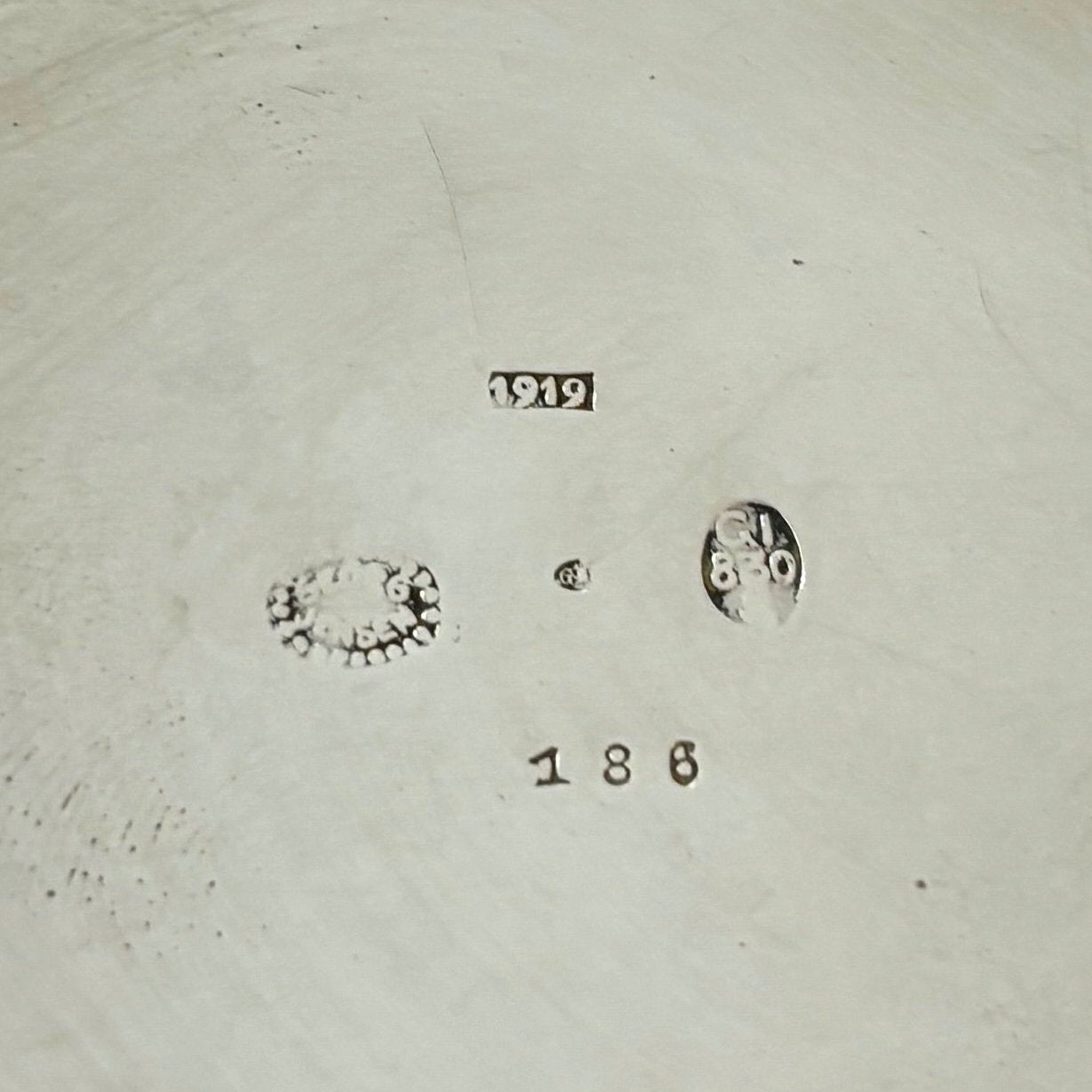 Estate Antique Georg Jensen "Pomegranate" 830 Silver Bonbonniere No. 186