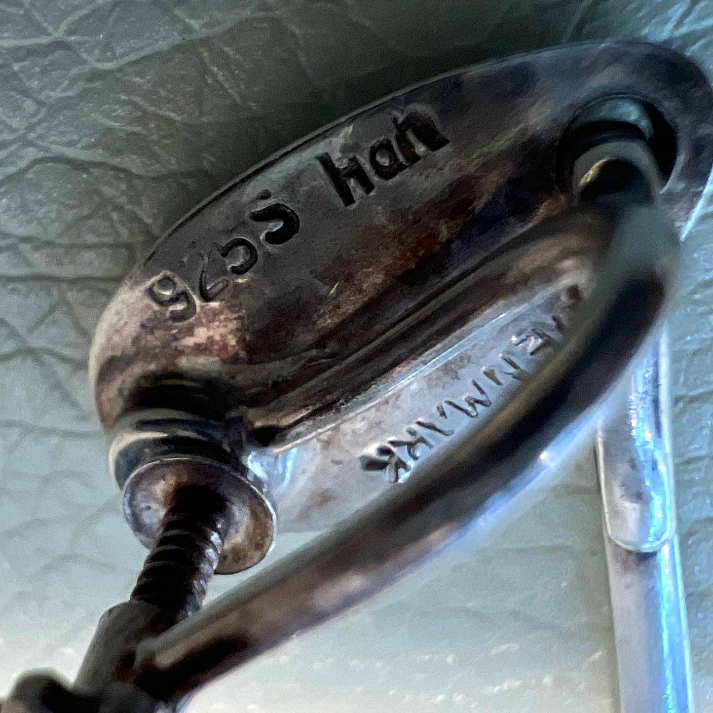 Estate Hans Hansen Sterling Silver Long Screw-Back Earrings by Karl Gustav Hansen