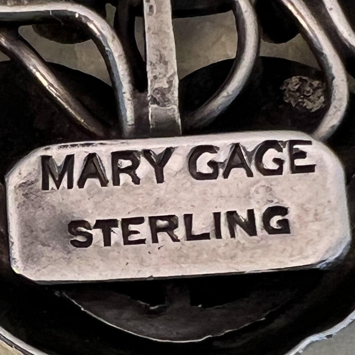 Estate Mary Gage Sterling Silver Clip-on Brooch