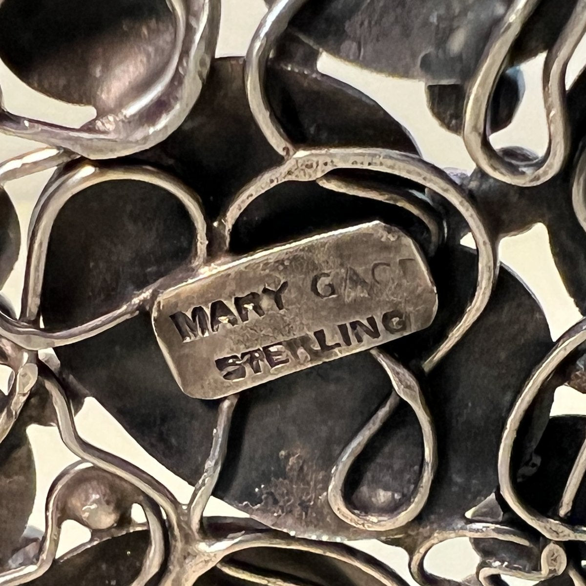 Estate Mary Gage Sterling Silver Cuff Bracelet