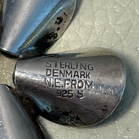 Estate N.E. From Denmark Sterling Silver Flower Clip-On Earrings