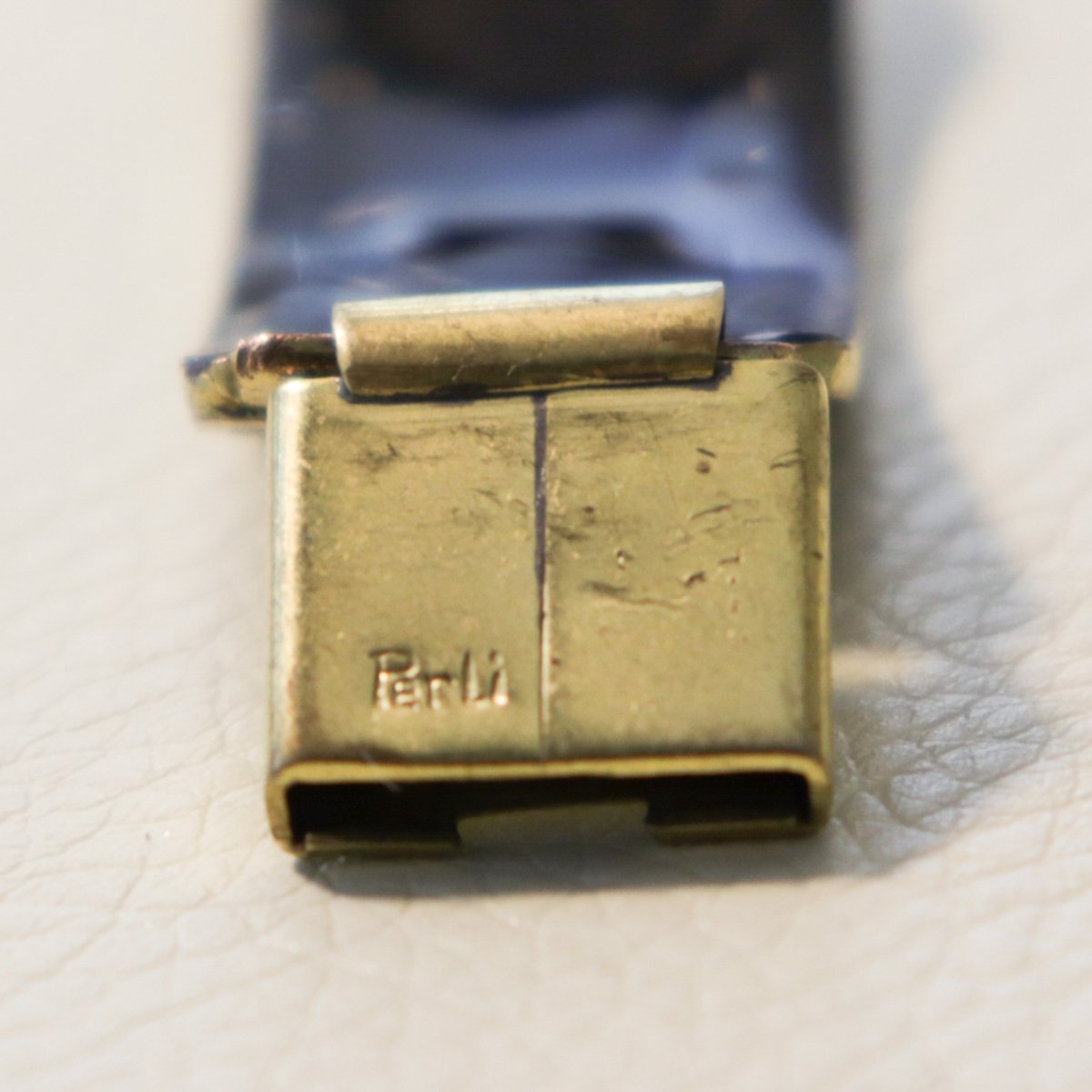 Estate Perli Brass with Matte Blue & Green Enamel Bracelet