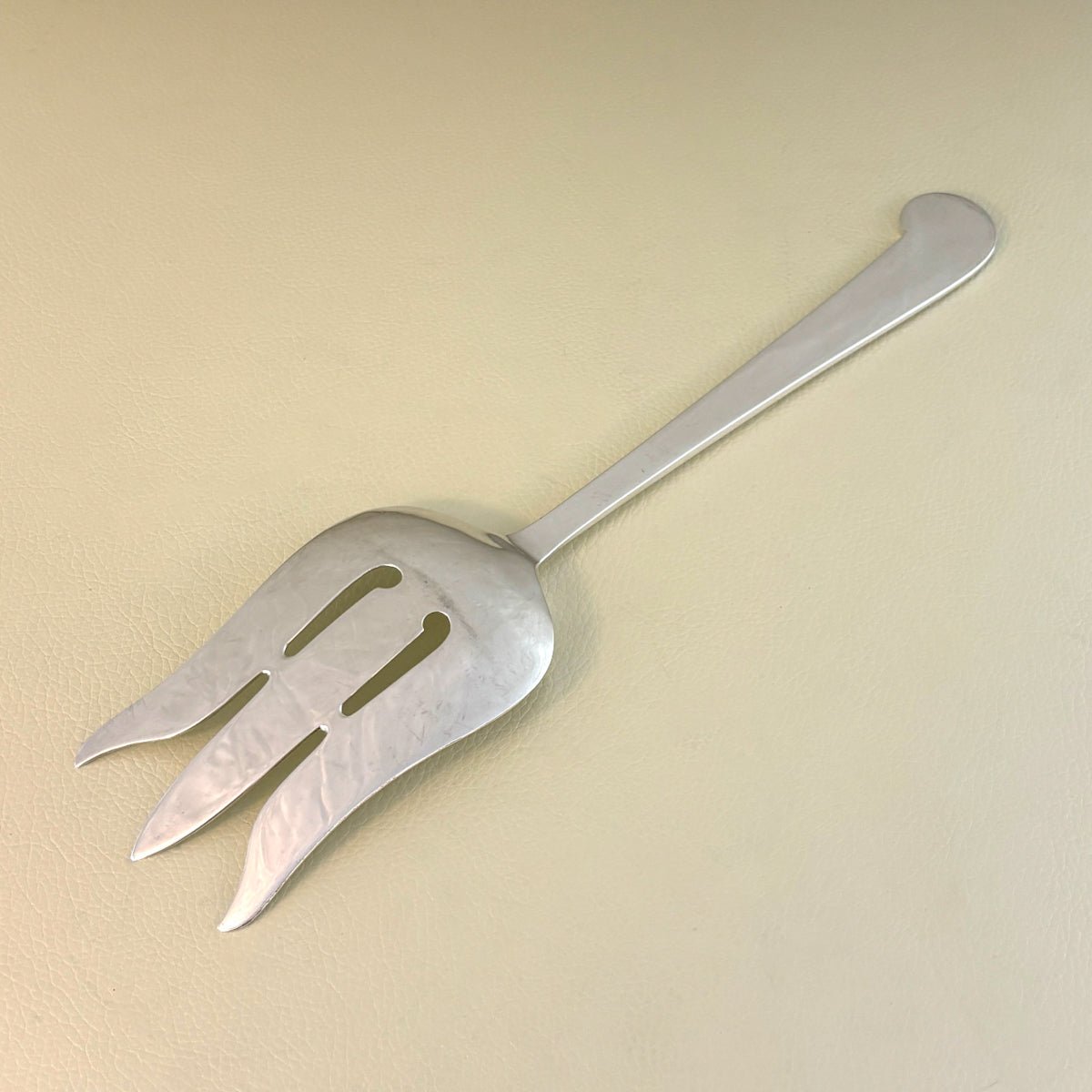 Estate Porter Blanchard Sterling Silver "Modern Scroll" 3 Tine Salad Serving Fork