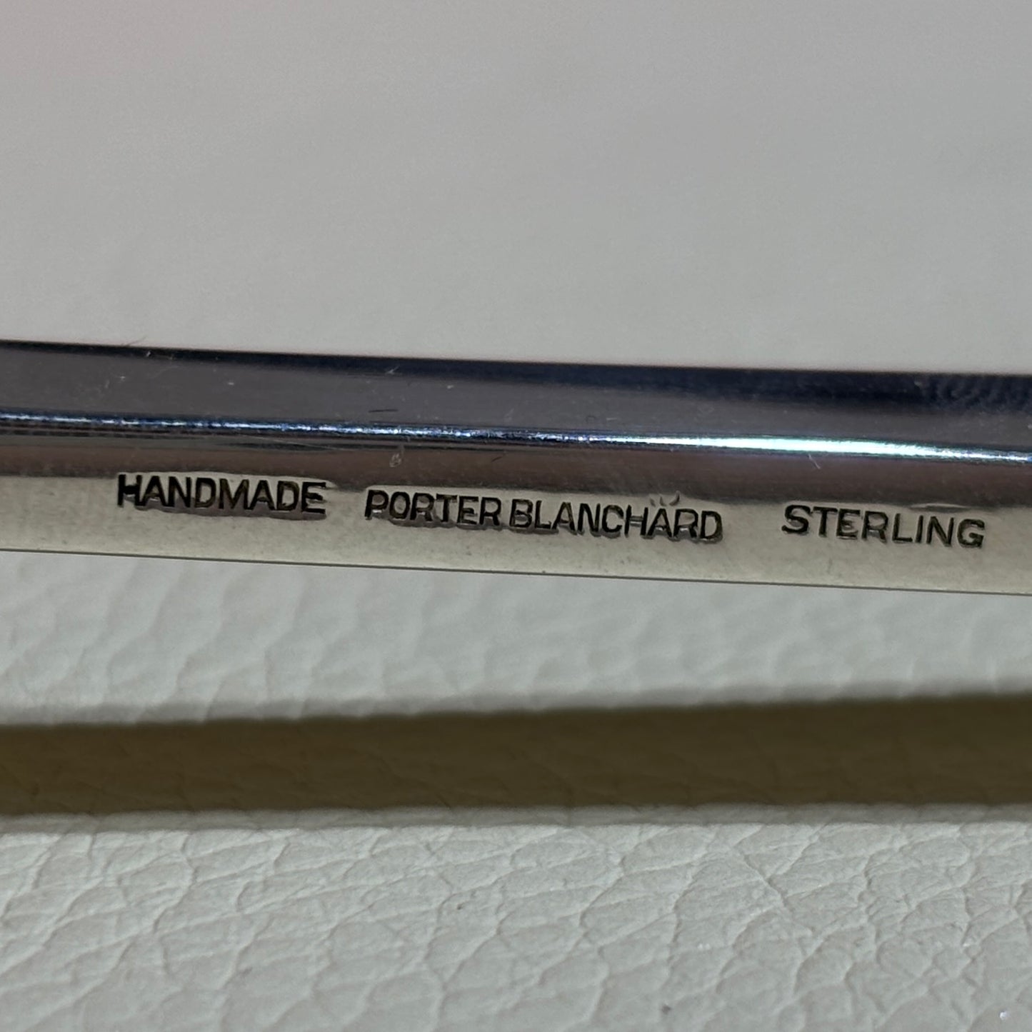 Estate Porter Blanchard Sterling Silver "Modern Scroll" 4 Tine Large Squared Serving Fork