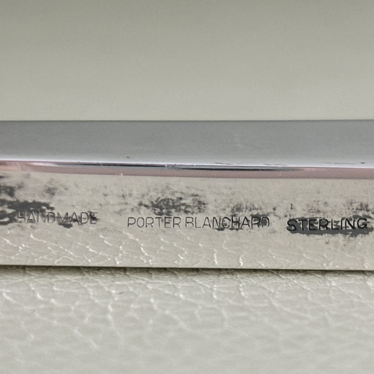 Estate Porter Blanchard Sterling Silver "Modern Scroll" Knife Sharpener