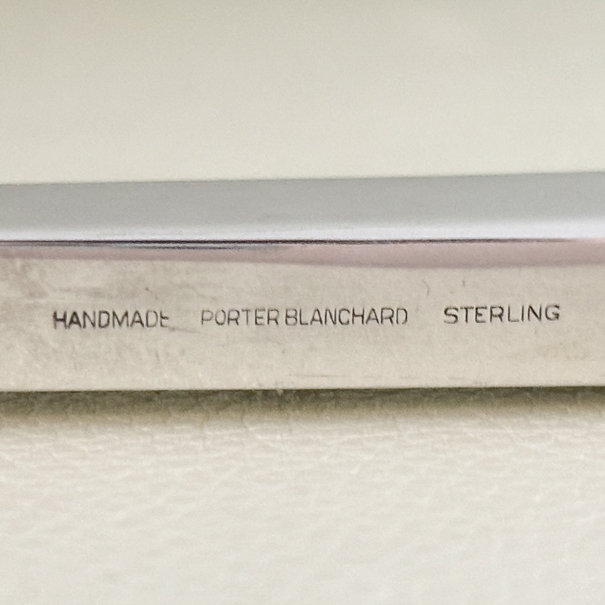 Estate Porter Blanchard Sterling Silver "Modern Scroll" Large Knife Sharpener