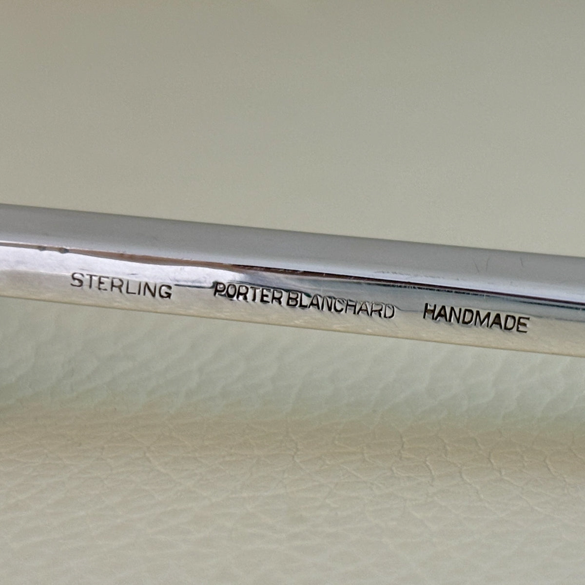 Estate Porter Blanchard Sterling Silver "Modern Scroll" Large Oval Serving Spoon