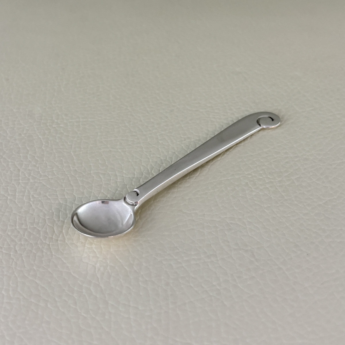 Estate Porter Blanchard Sterling Silver "Modern Scroll" Salt Spoon