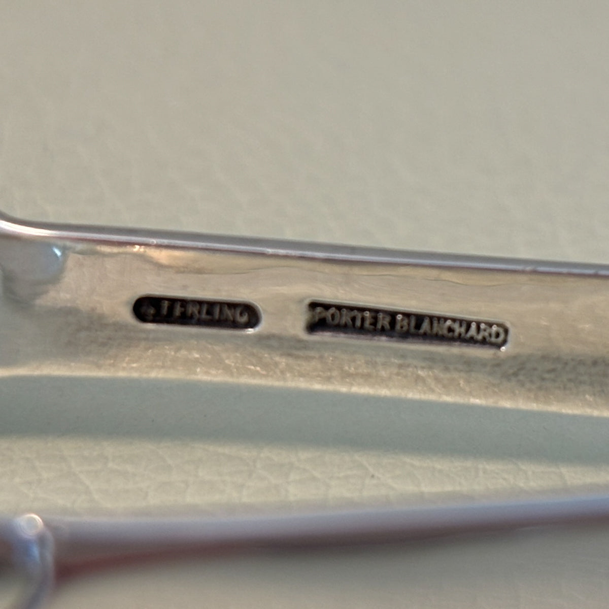 Estate Porter Blanchard Sterling Silver "Modern Scroll" Sugar Tongs