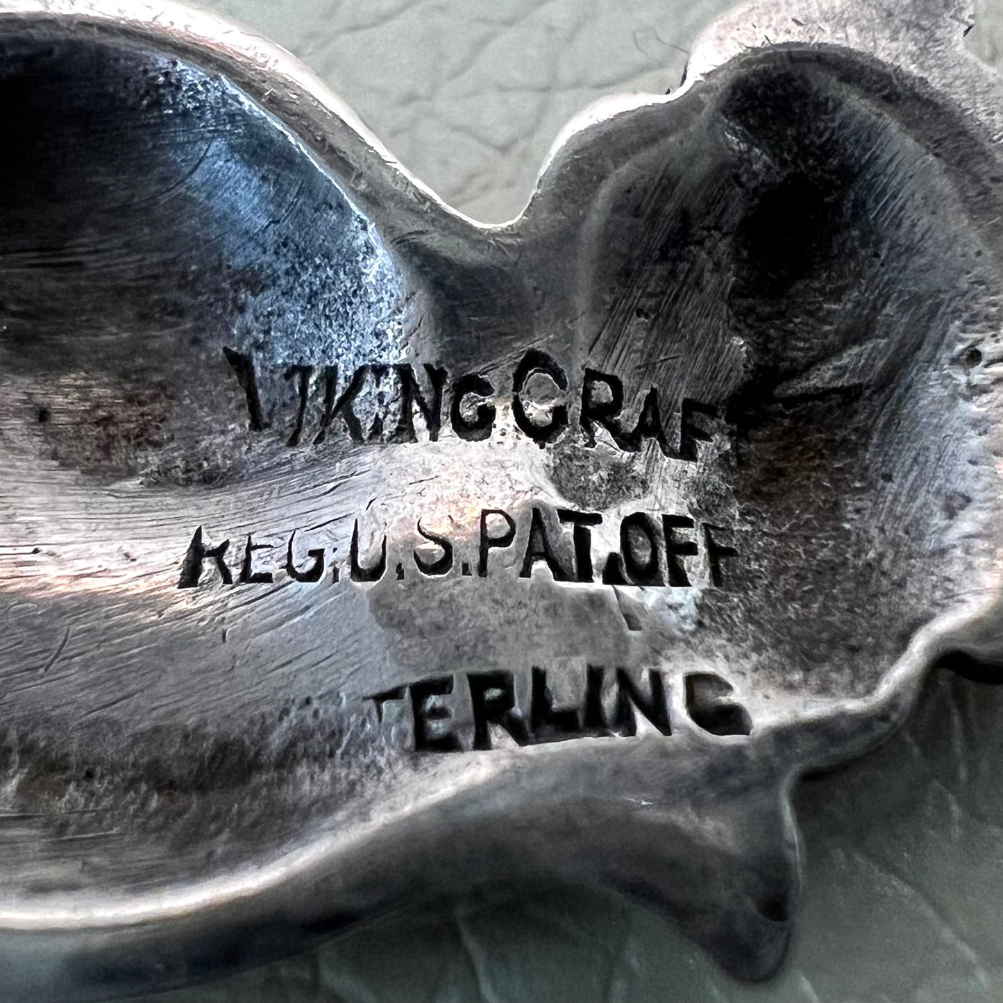 Estate Viking Craft Cast Sterling Silver Leaf and Grape Bracelet Circa 1940's