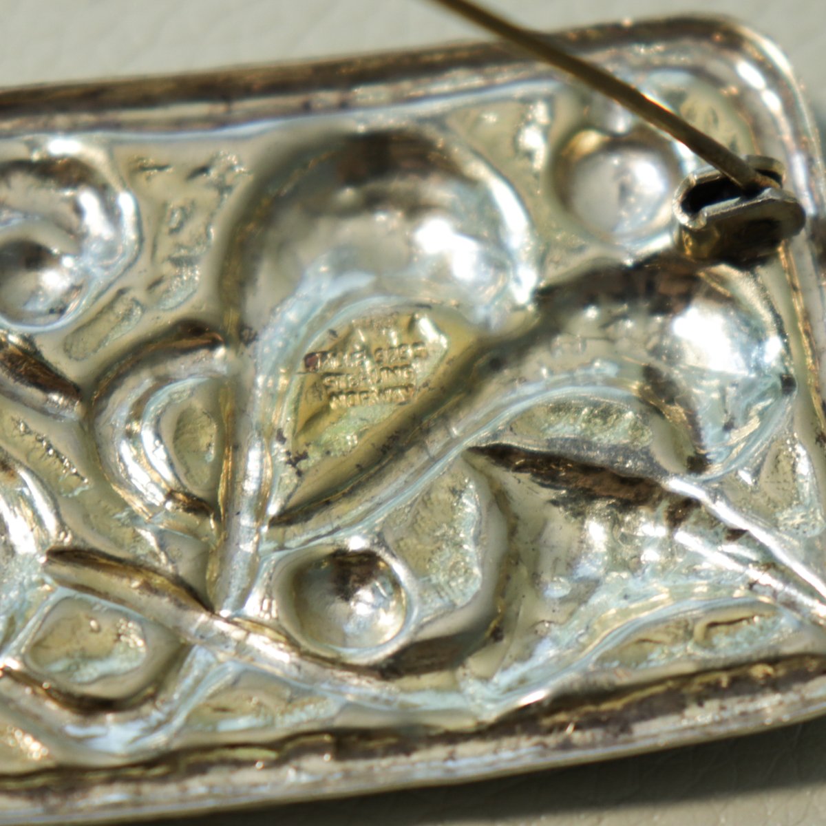 Estate Øystein Balle Sterling Silver & Enamel Brooch