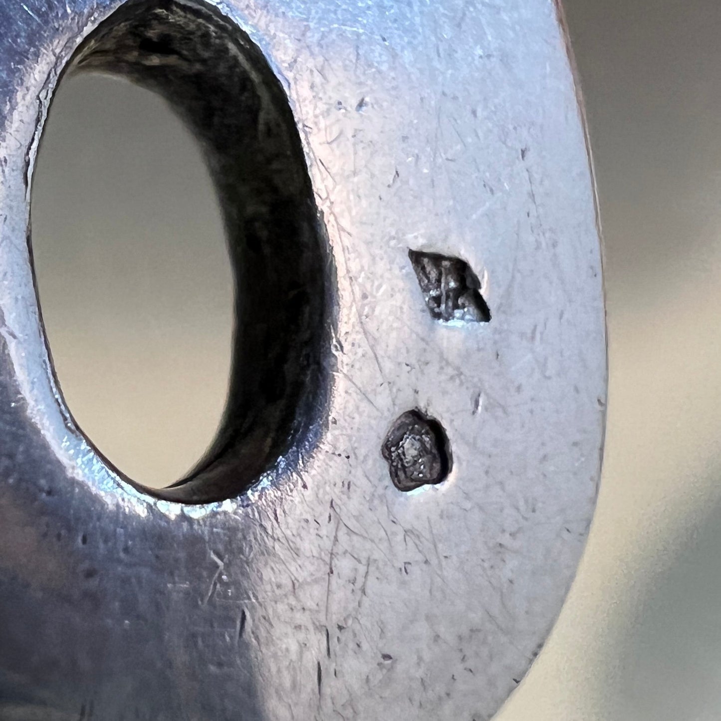 French Sterling Silver Pendulum Shaped Pendant