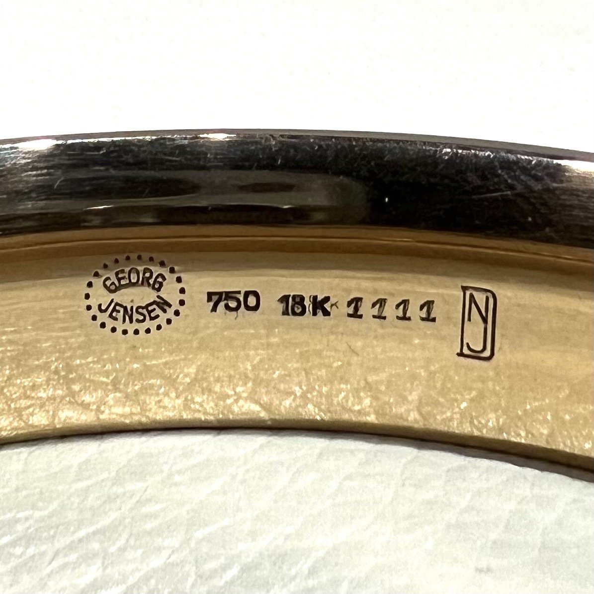 Estate Georg Jensen 18K Gold Bangle by Nanna Ditzel Design No. 1111