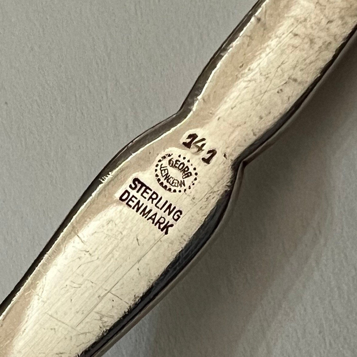 Georg Jensen Sterling Silver Leaf and Berry Style Serving Spoon