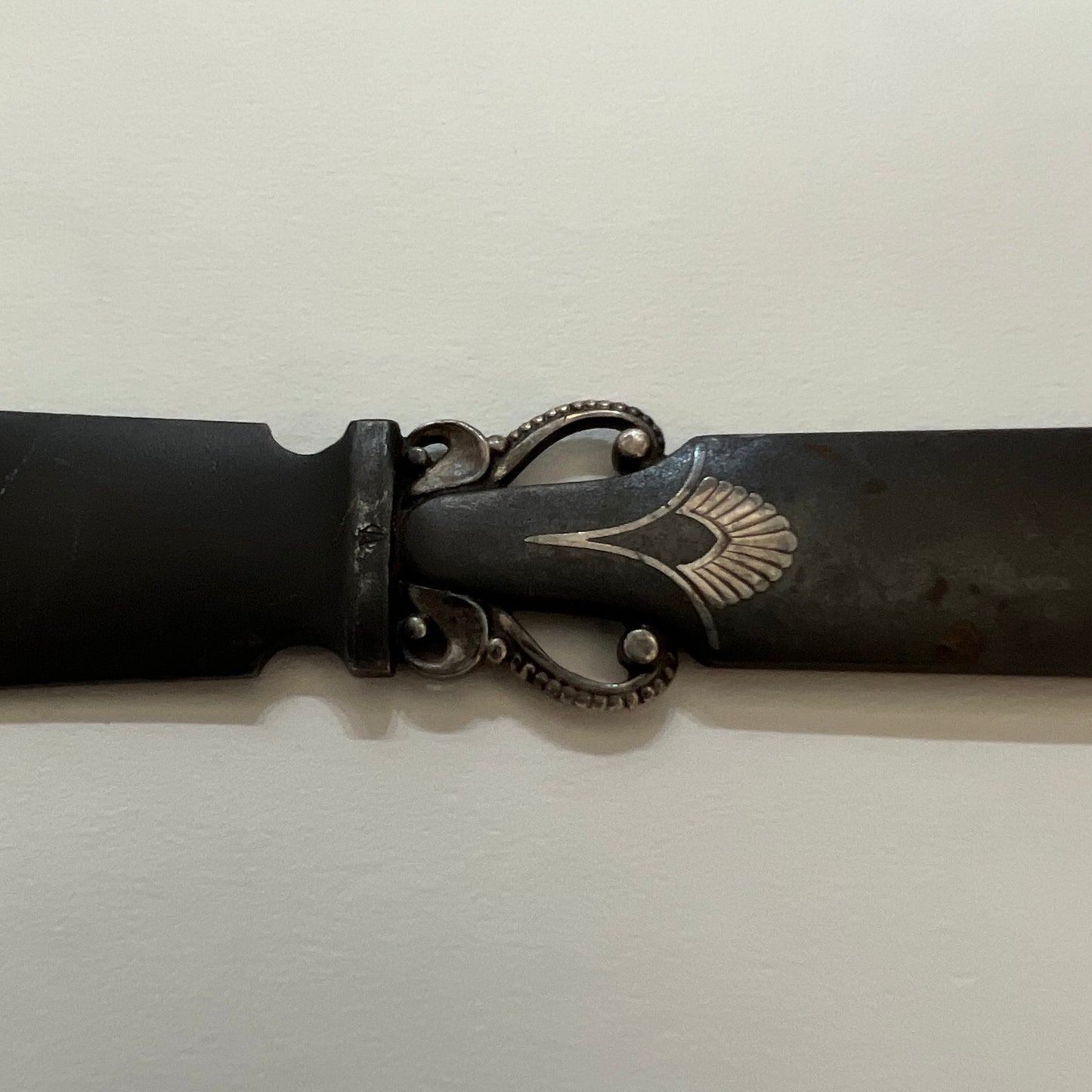 Estate Georg Jensen Iron and Sterling Silver Inlaid Letter Opener