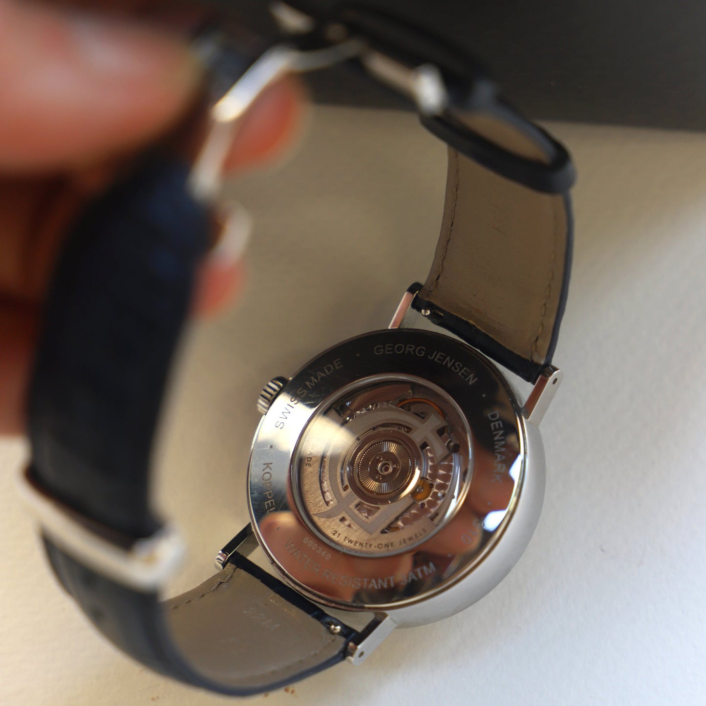 Georg Jensen Stainless Steel Automatic Grand Date Men’s Watch by Henning Koppel