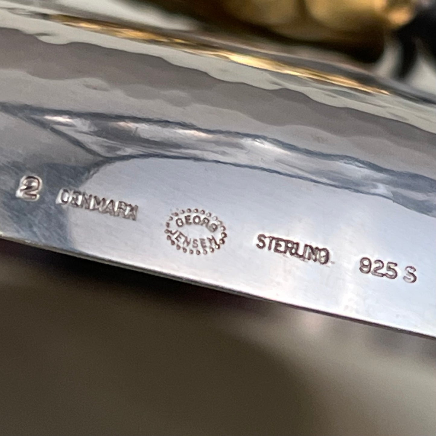 Estate Georg Jensen Sterling Silver "Blossom" Covered Dish with 18K Gold