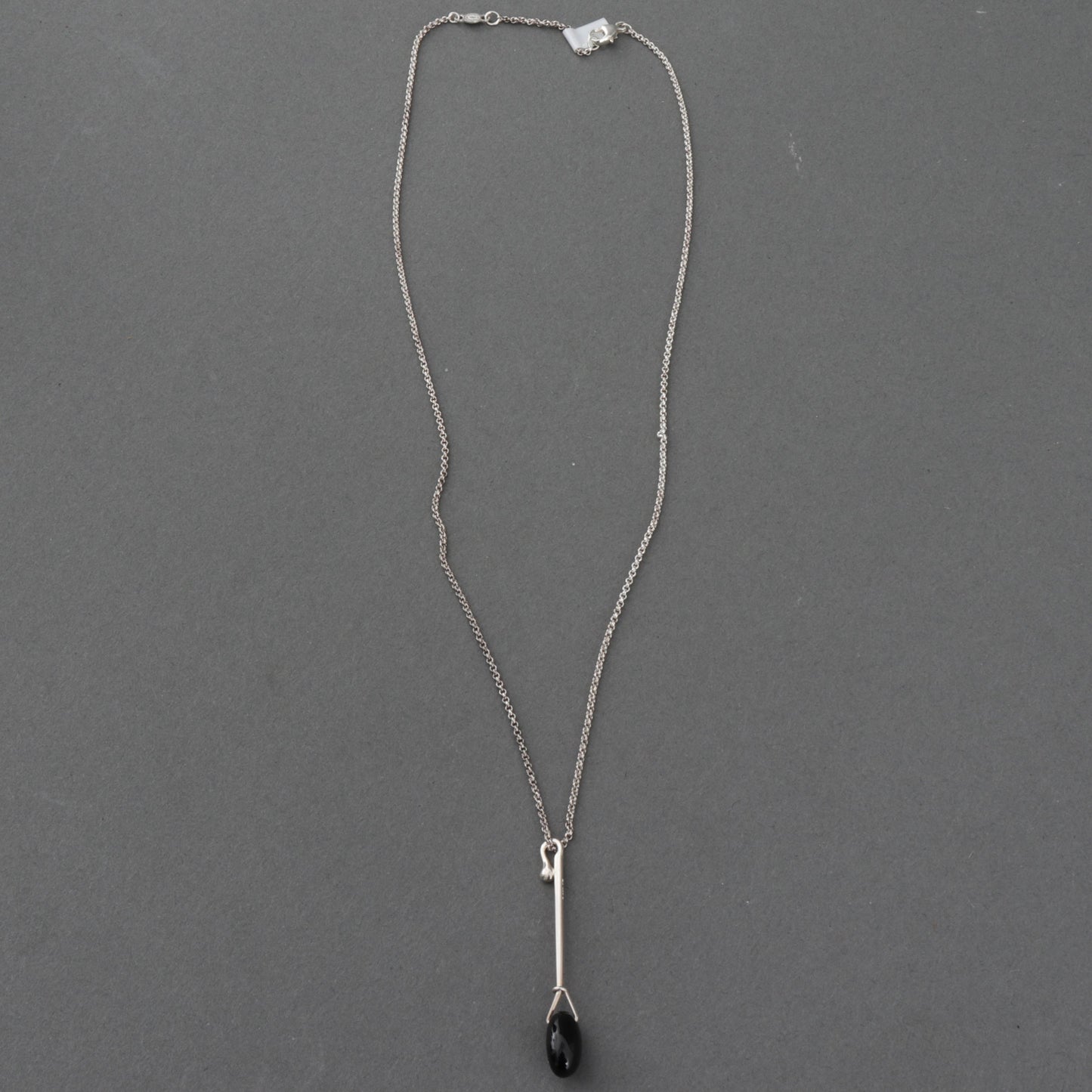 Georg Jensen Sterling Silver Dew Drop Earrings and Pendant Necklace Black Agate by Vivianna Torun